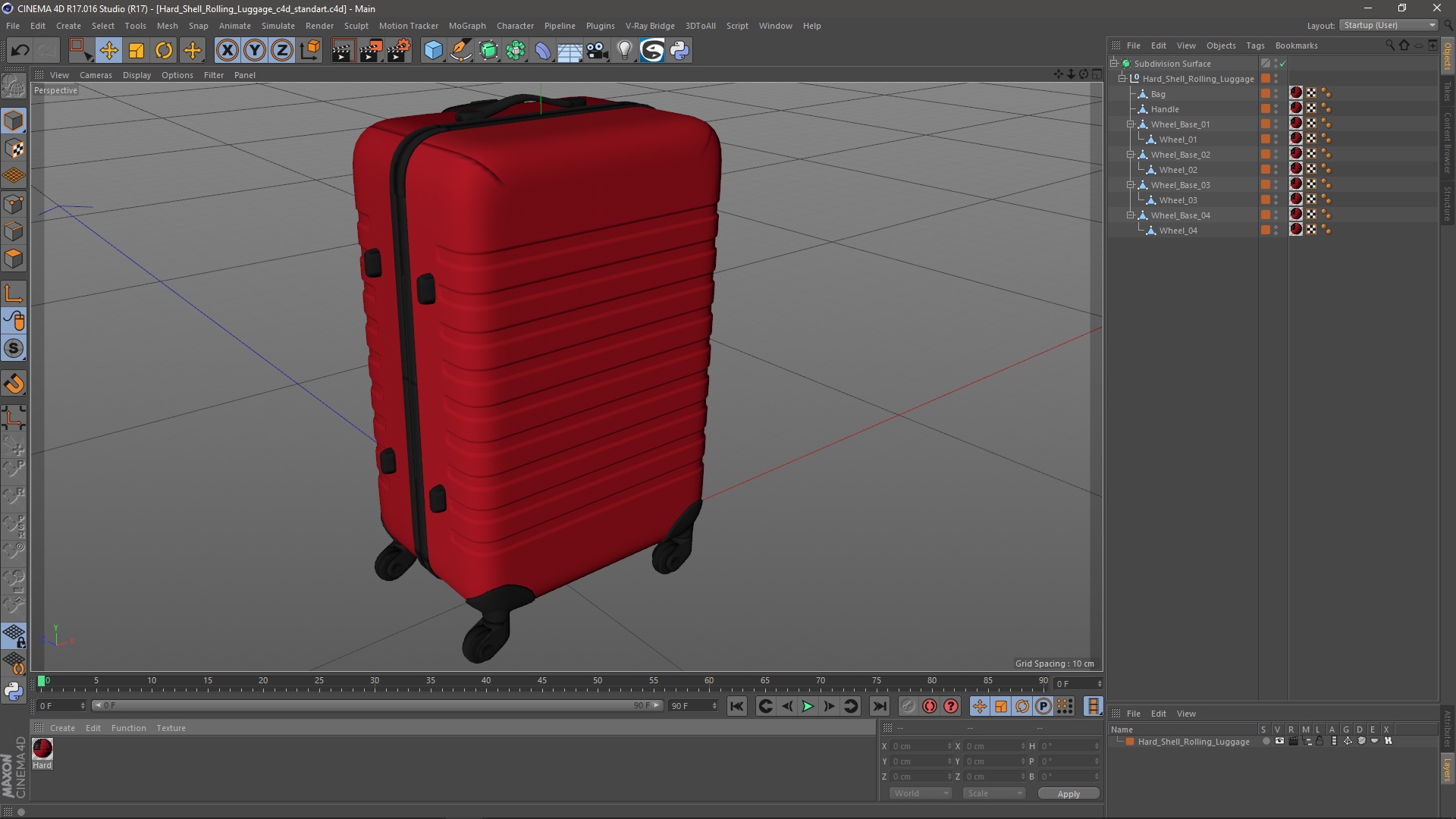 3D Hard Shell Rolling Luggage