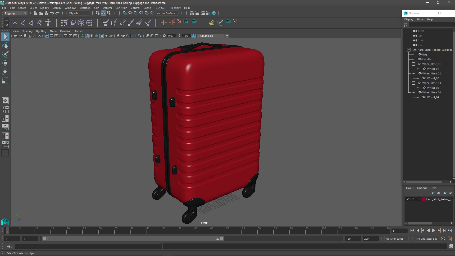 3D Hard Shell Rolling Luggage
