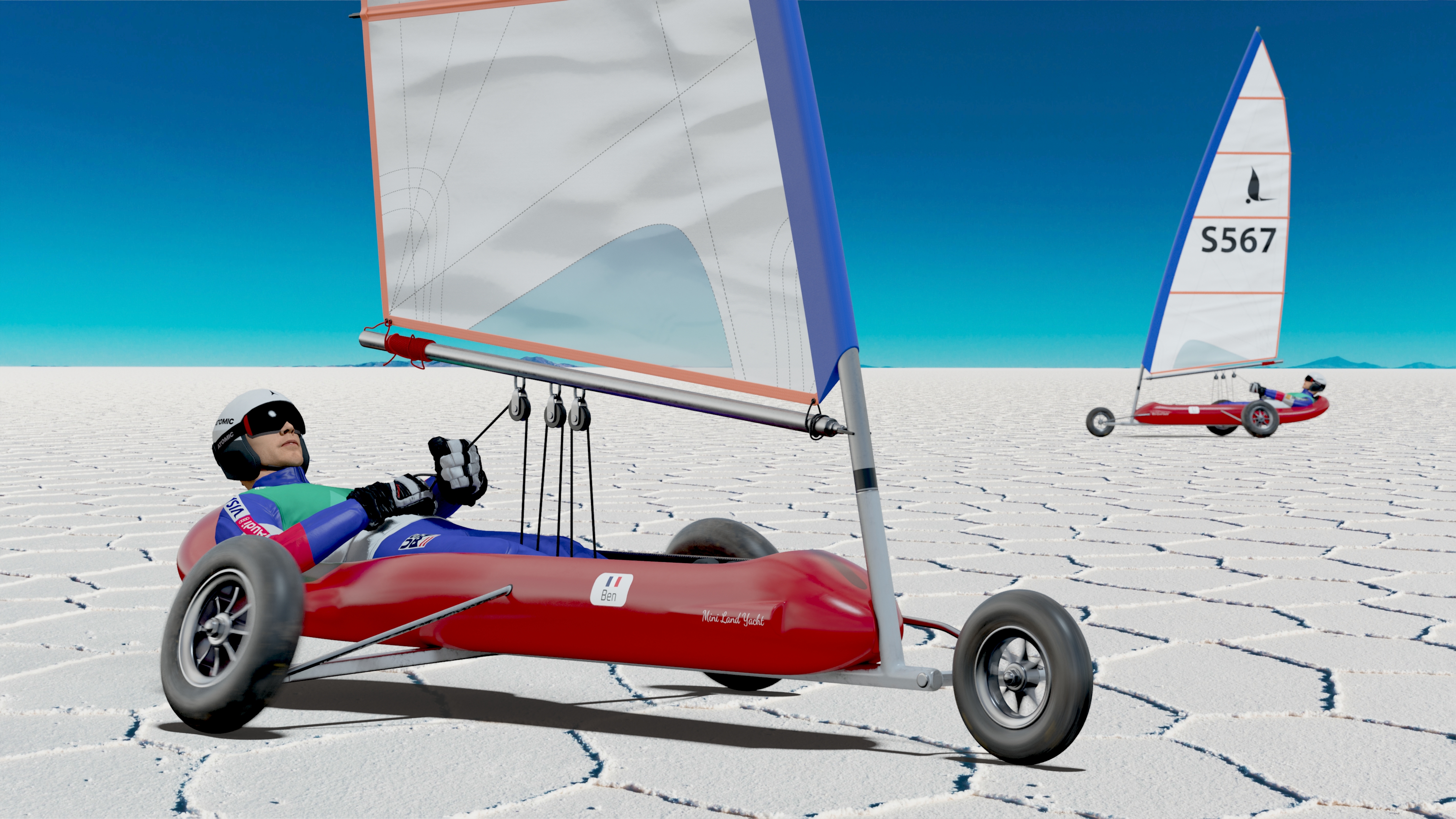 Land Mini Yacht Rigged 3D