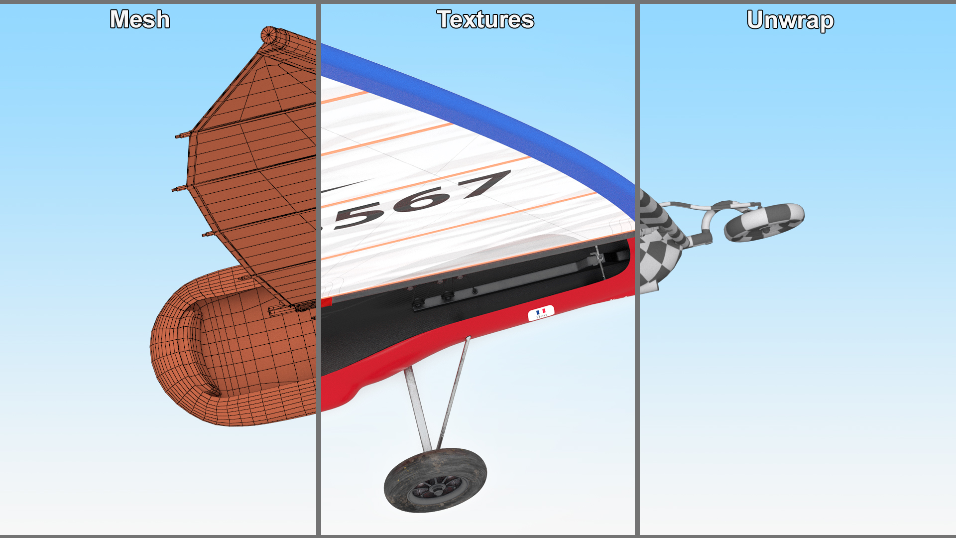 Land Mini Yacht Rigged 3D