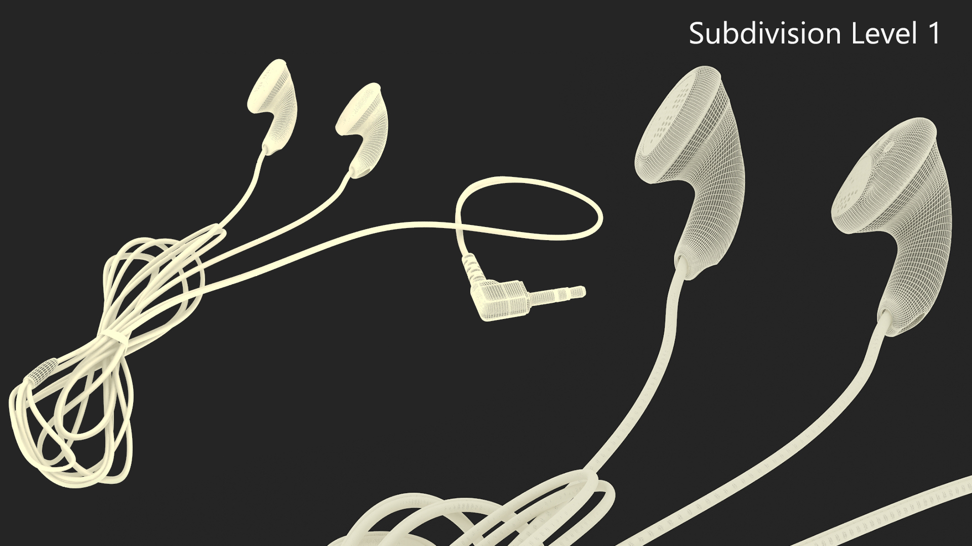 3D Vintage Wired In-Ear Headphones
