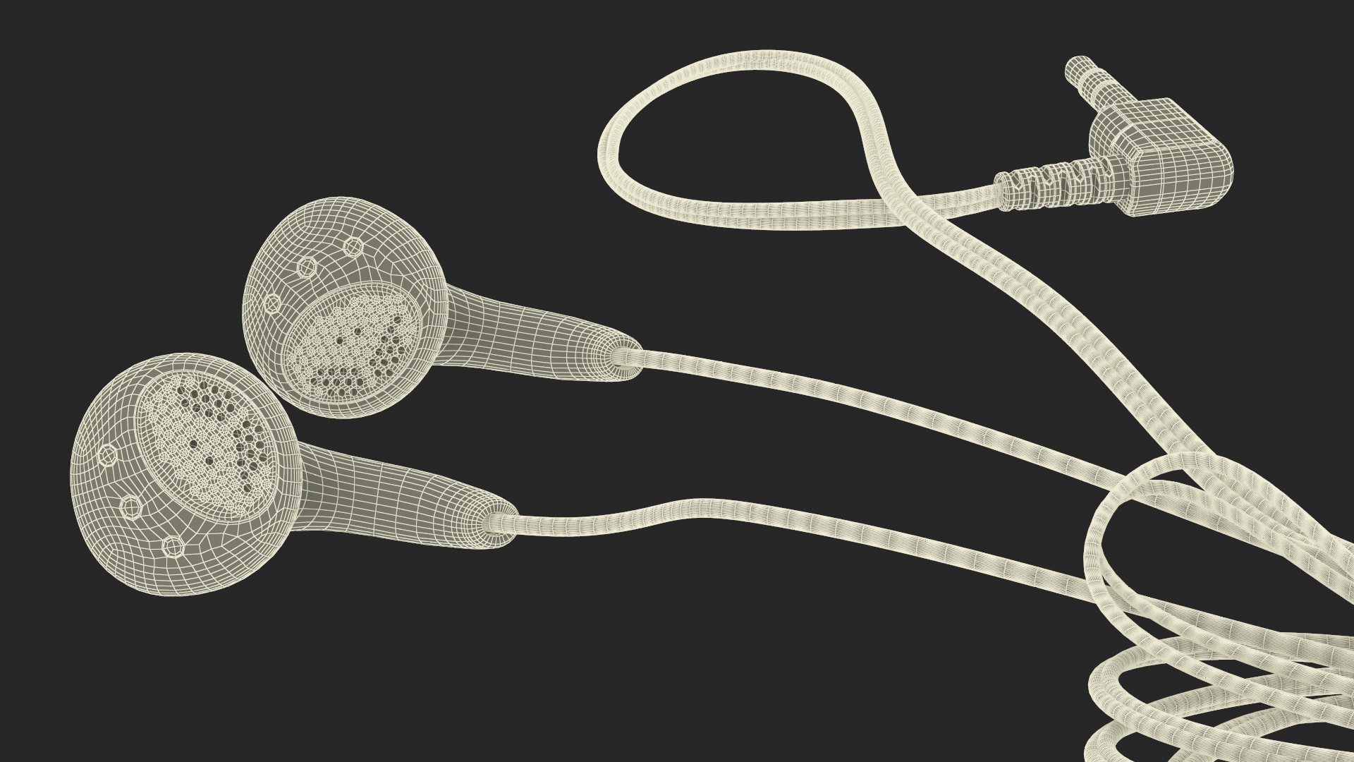 3D Vintage Wired In-Ear Headphones