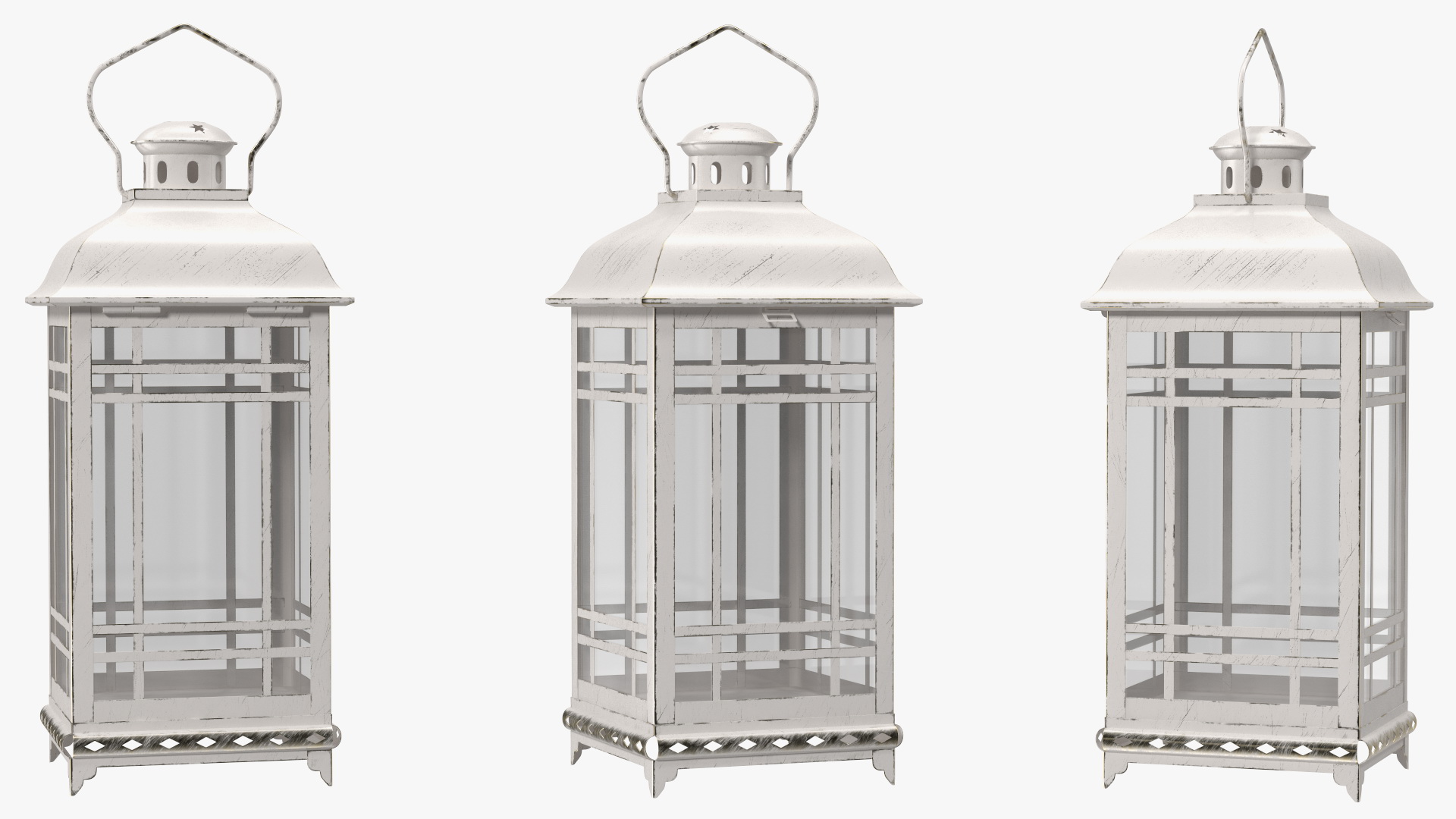 3D Candle Lantern Small Cream