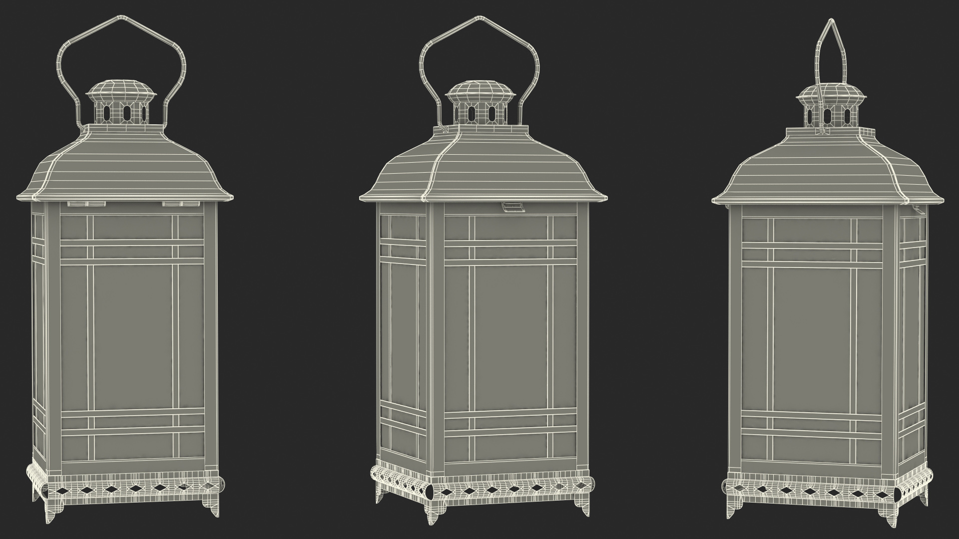 3D Candle Lantern Small Cream