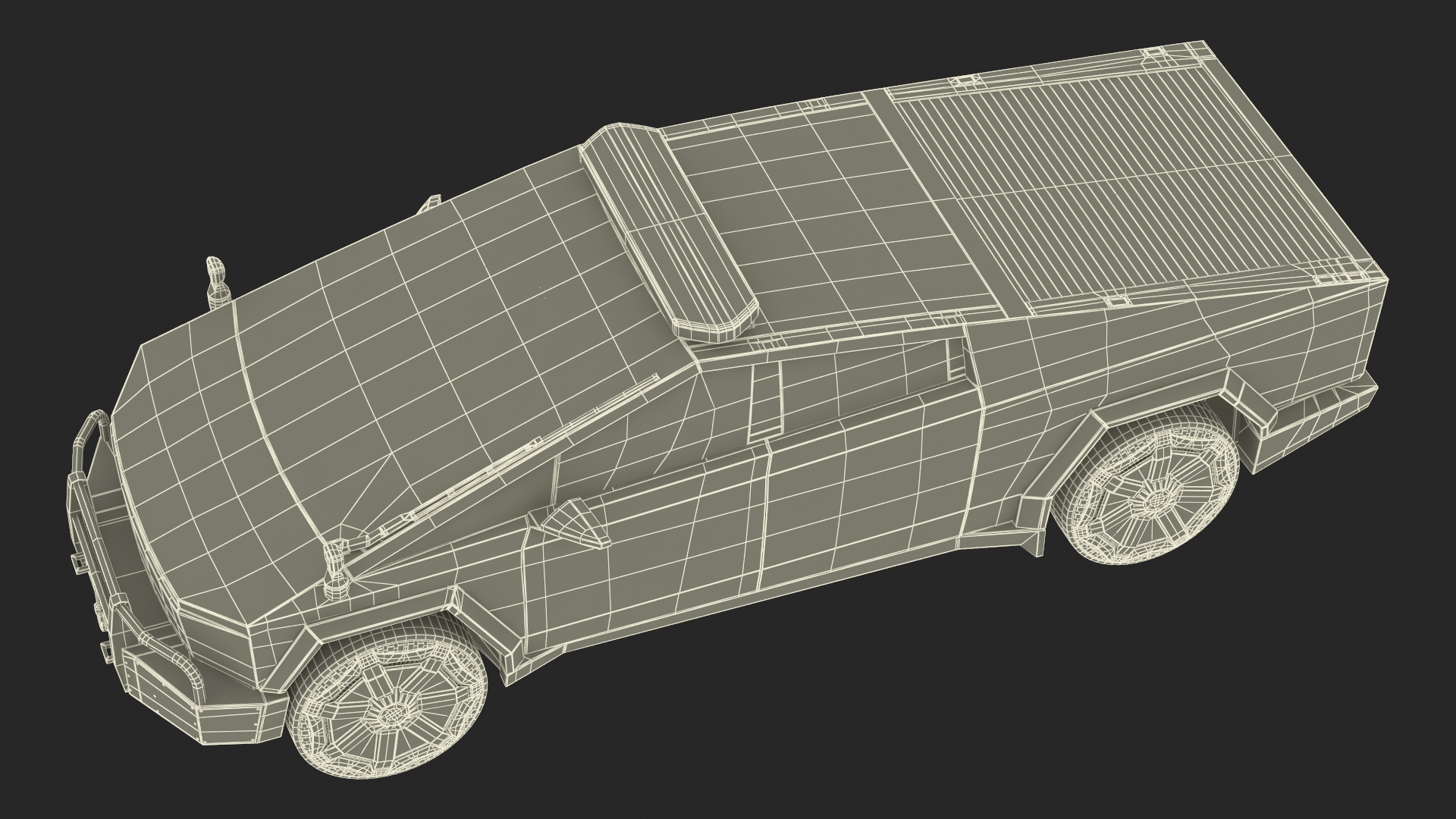 Tesla Cybertruck NYPD Rigged for Cinema 4D 3D