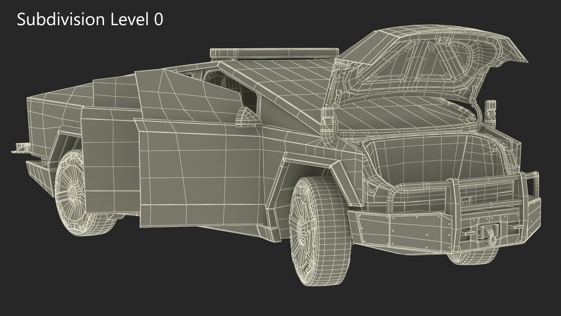 Tesla Cybertruck NYPD Rigged for Cinema 4D 3D