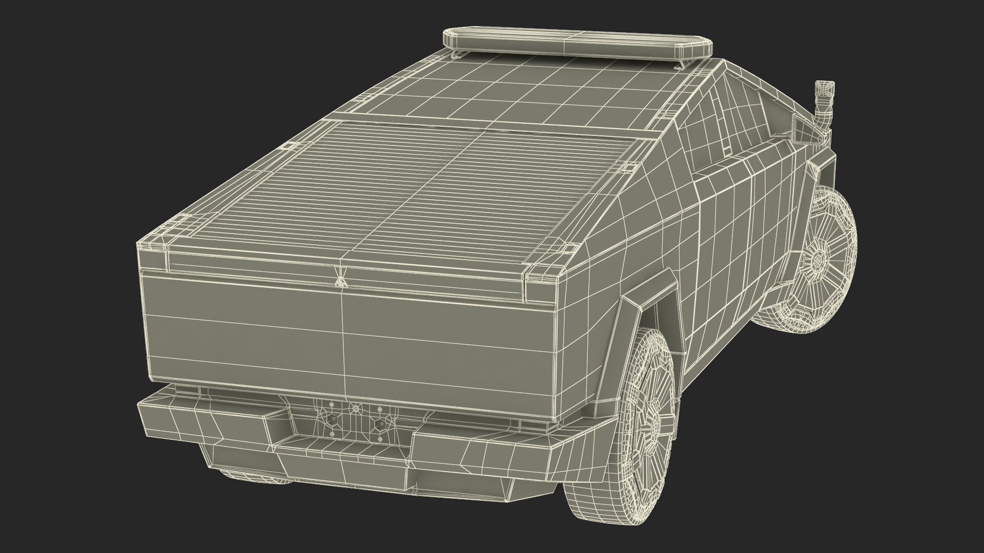 Tesla Cybertruck NYPD Rigged for Cinema 4D 3D