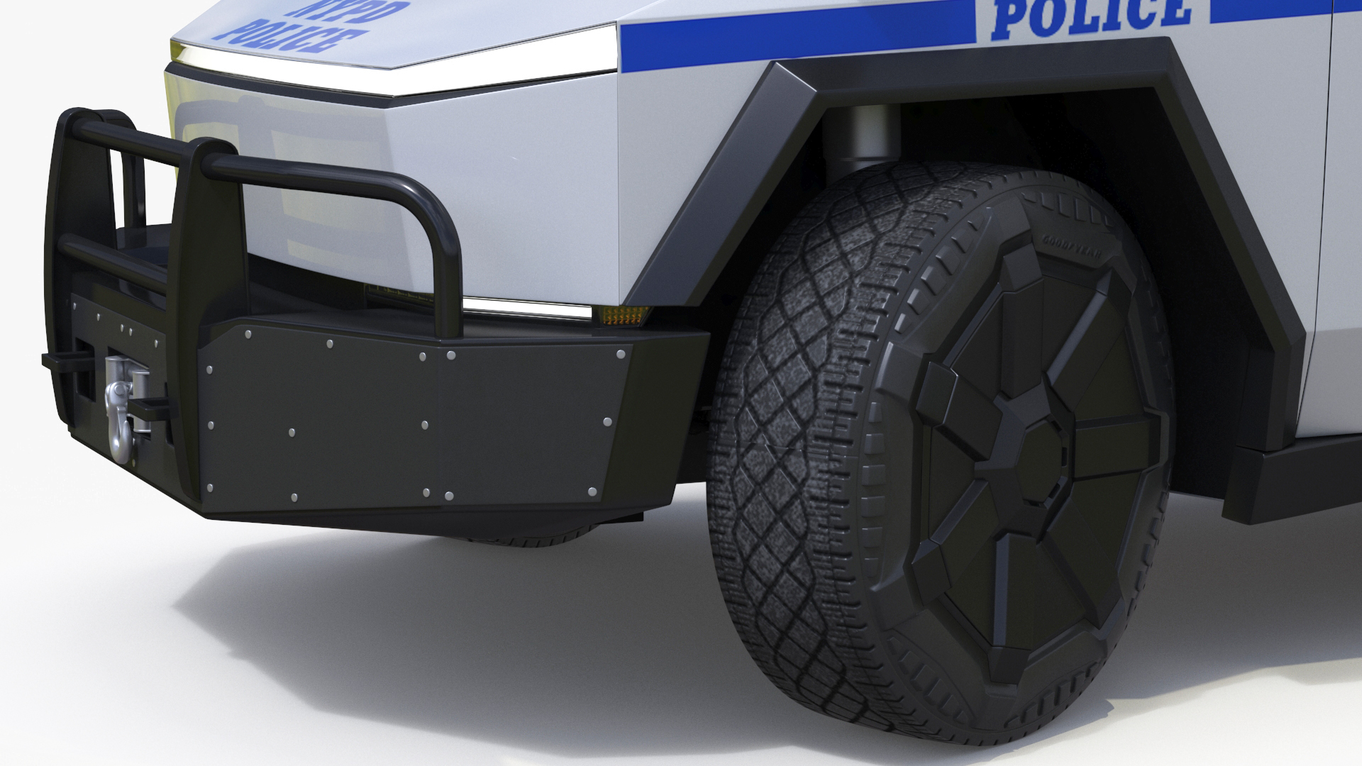 Tesla Cybertruck NYPD Rigged for Cinema 4D 3D