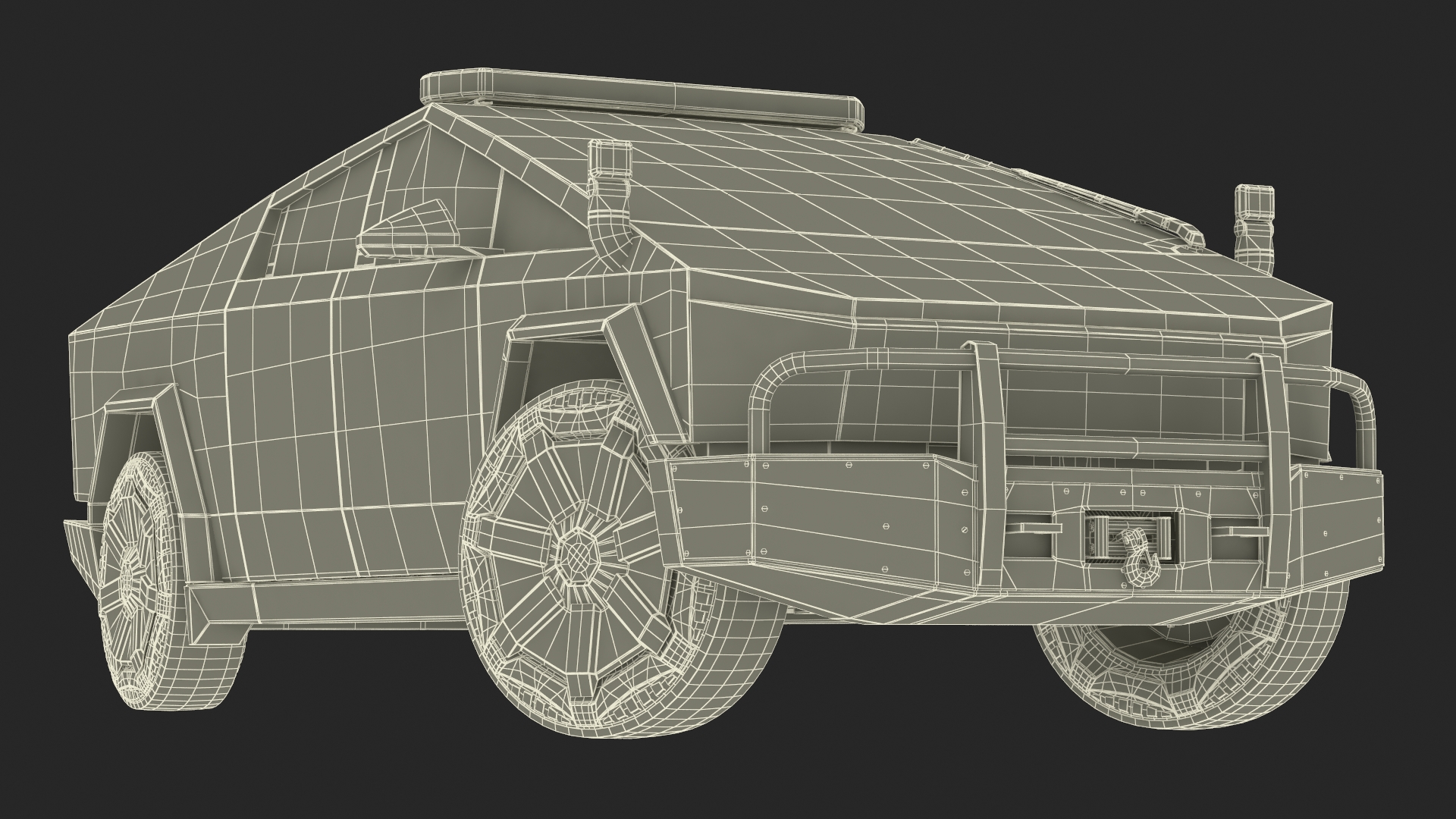 Tesla Cybertruck NYPD Rigged for Cinema 4D 3D