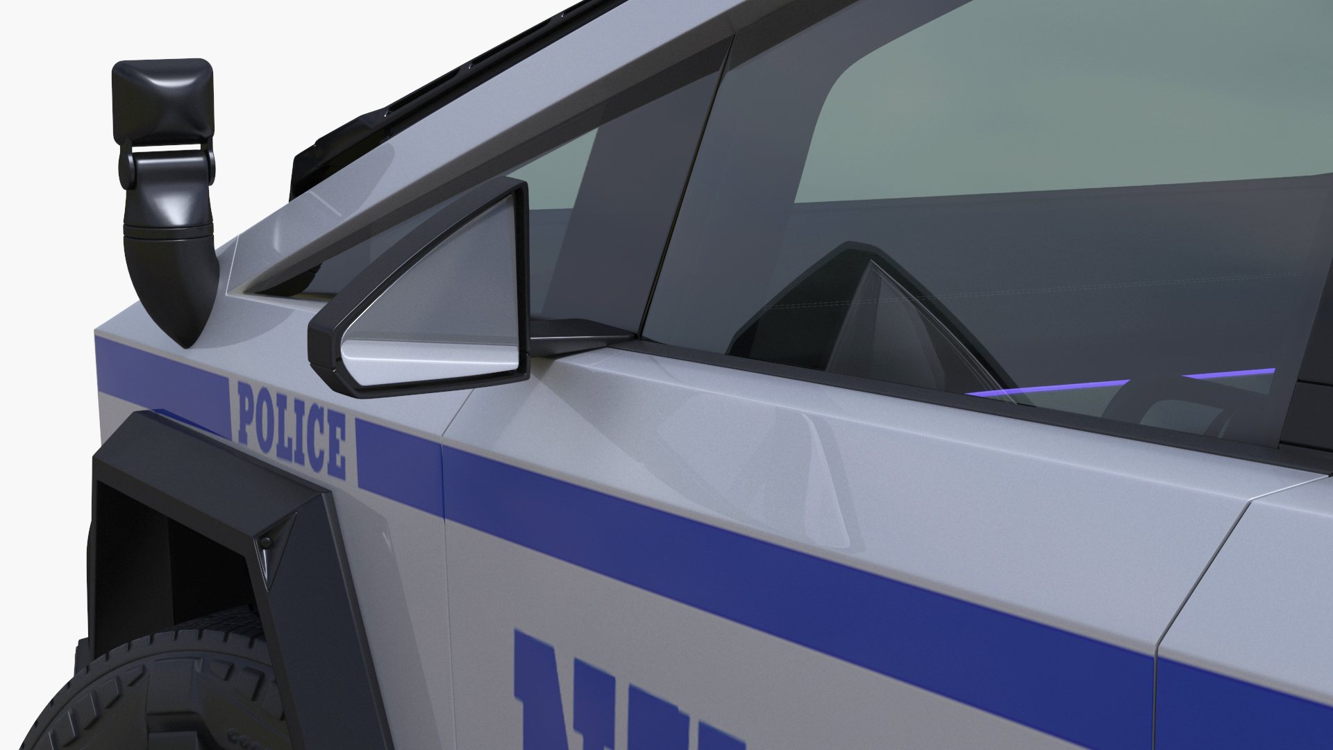 Tesla Cybertruck NYPD Rigged for Cinema 4D 3D