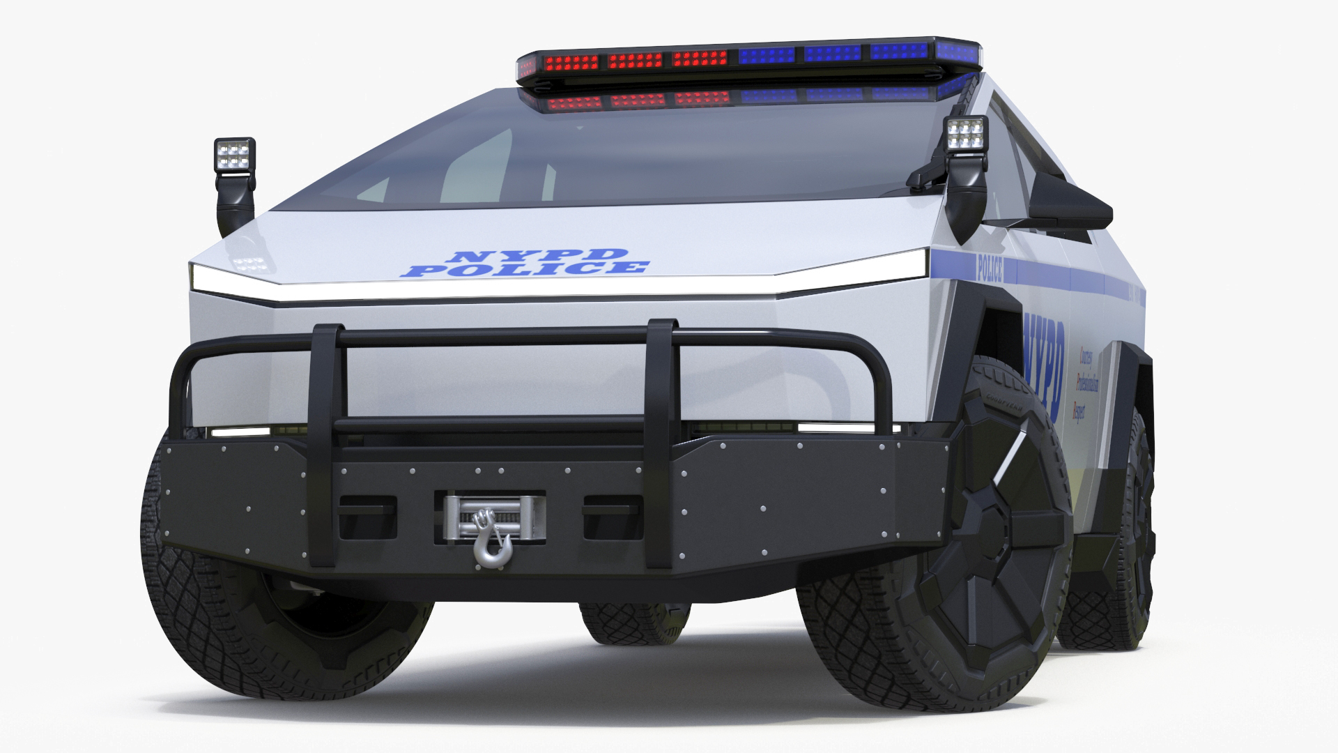 Tesla Cybertruck NYPD Rigged for Cinema 4D 3D