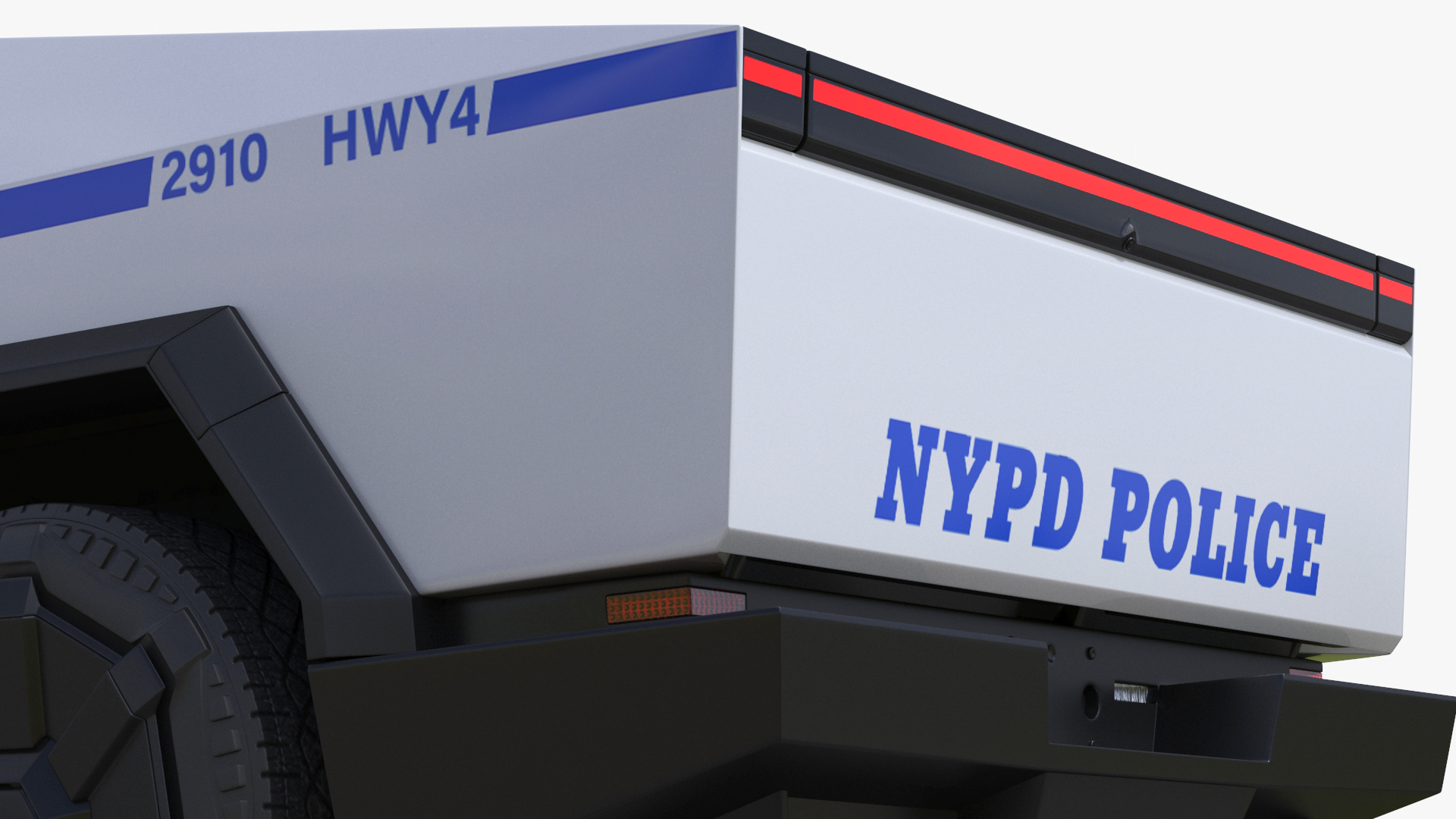 Tesla Cybertruck NYPD Rigged for Cinema 4D 3D