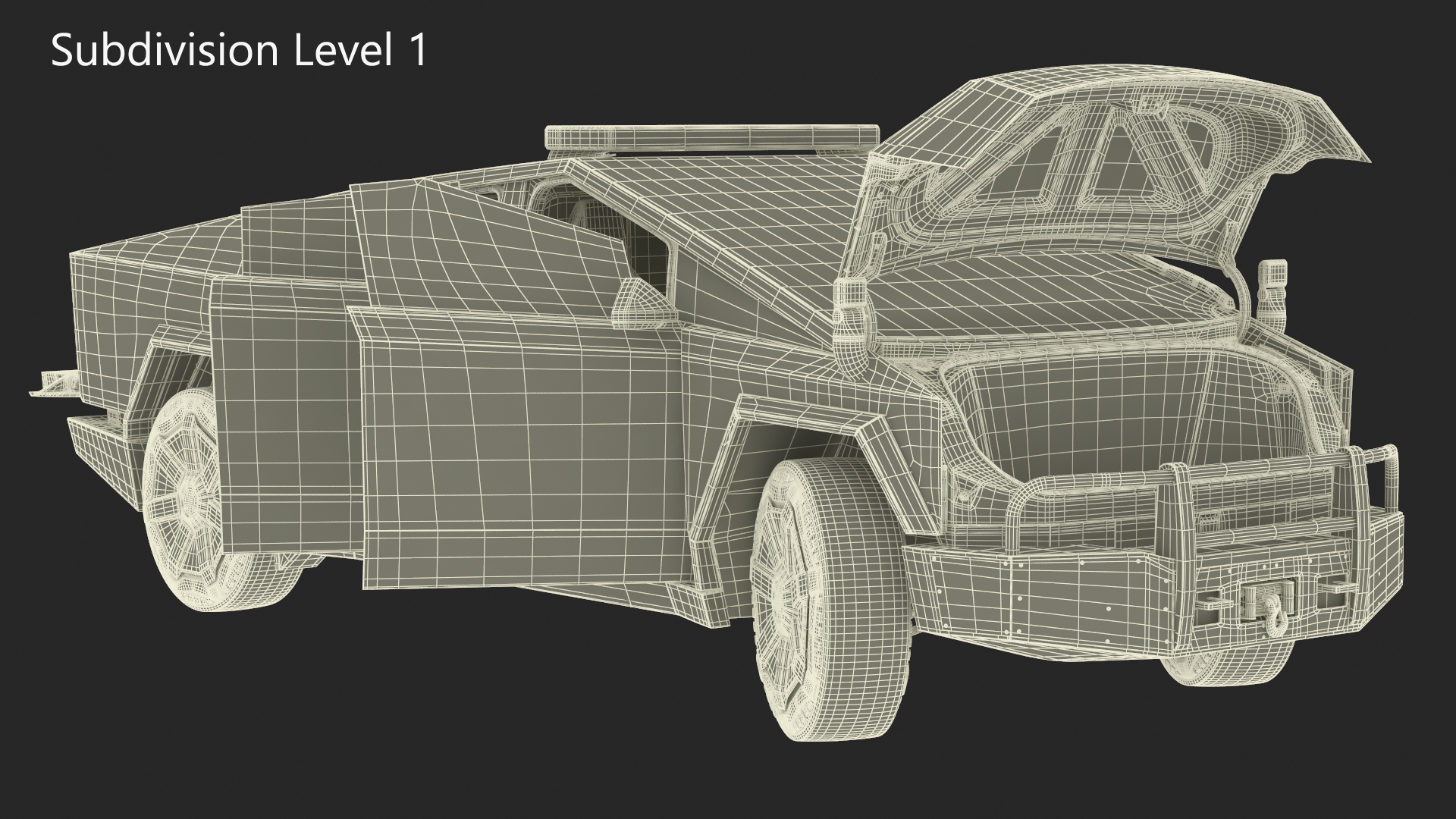 Tesla Cybertruck NYPD Rigged for Cinema 4D 3D