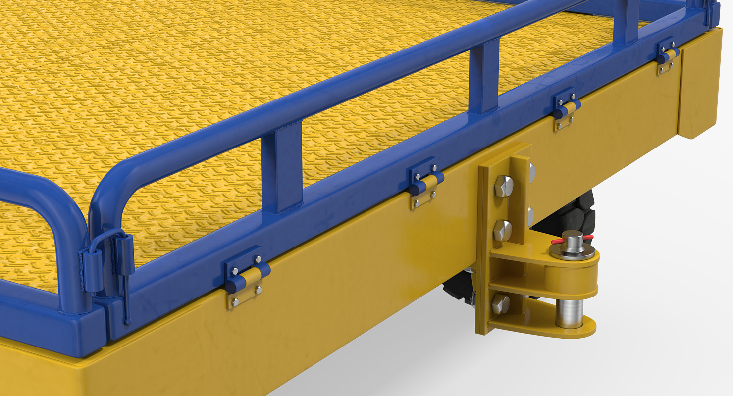 Airport Transport Trailer Low Bed Platform Rigged 3D model