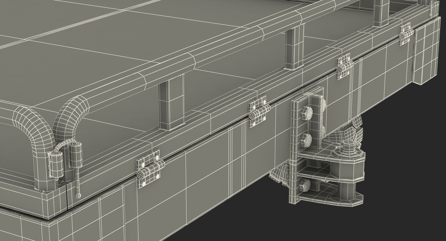 Airport Transport Trailer Low Bed Platform Rigged 3D model
