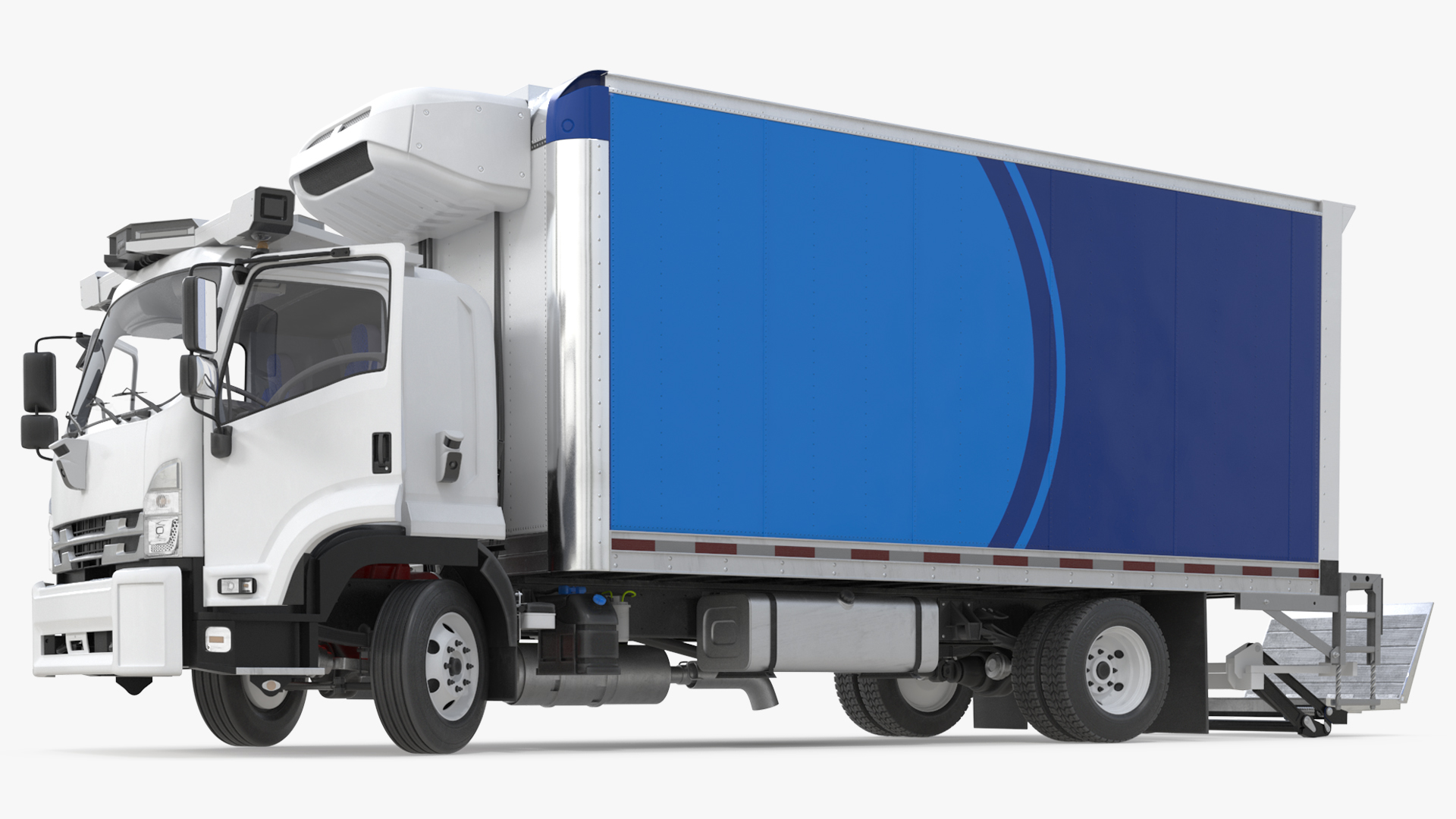 Isuzu Gatik Autonomous Truck with Cargo Body - Rigged