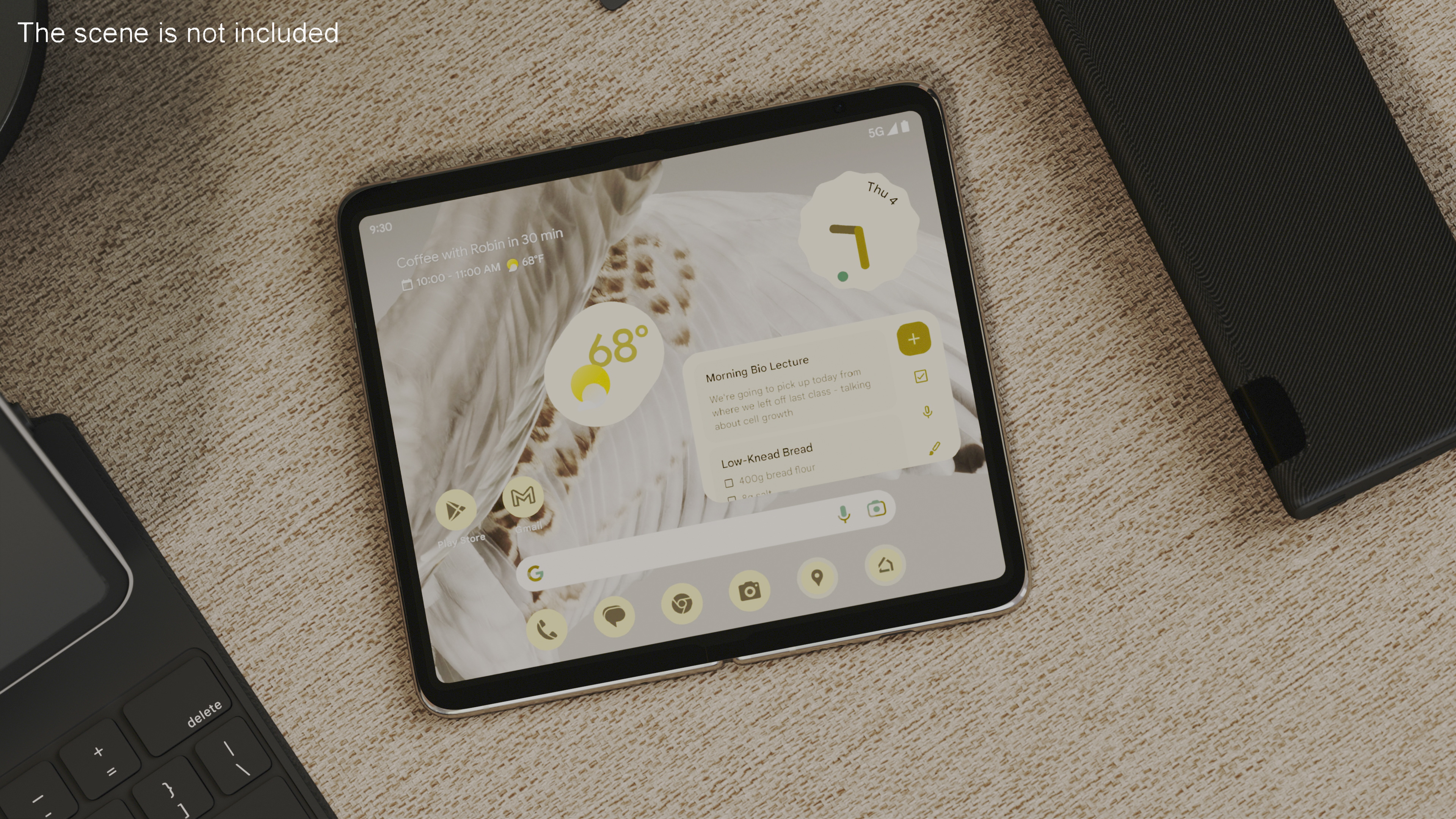 3D Google Pixel Fold Android Smartphone Porcelain