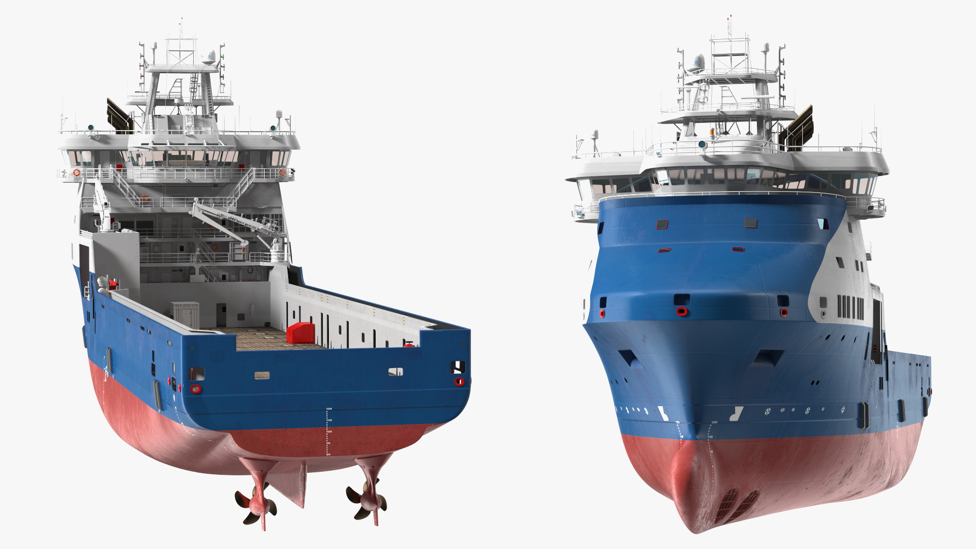 3D Handling Tug Vessel with Arthropod 600 Subsea Pipeline Trencher model