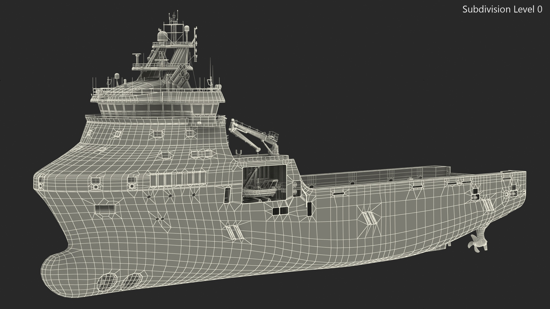 3D Handling Tug Vessel with Arthropod 600 Subsea Pipeline Trencher model