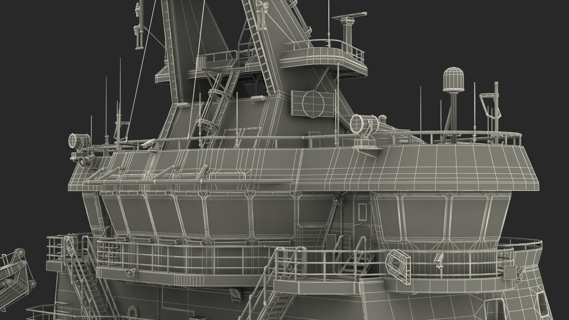 3D Handling Tug Vessel with Arthropod 600 Subsea Pipeline Trencher model