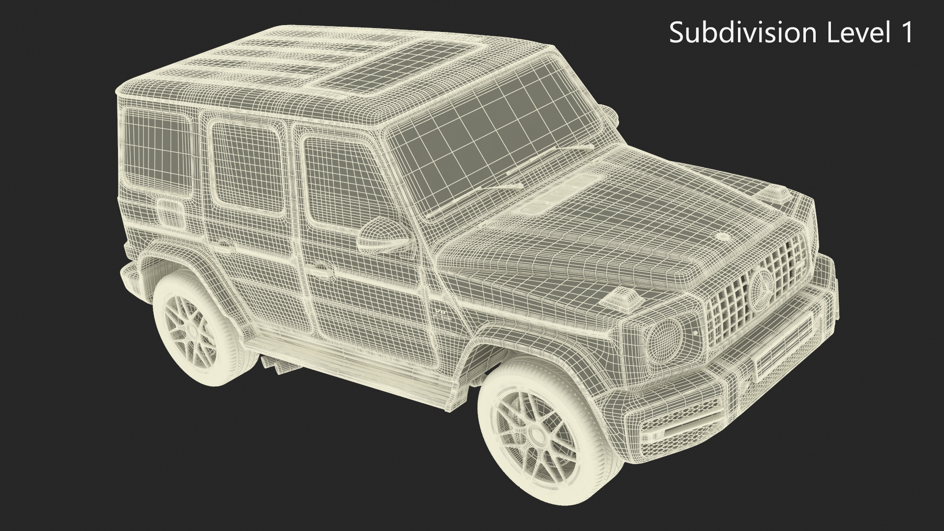 3D model Gelandewagen Mercedes-Benz AMG 63 Black Simplified