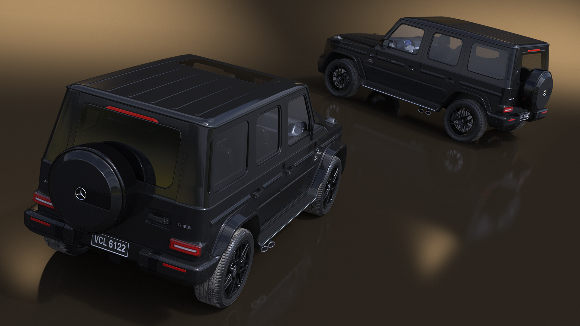 3D model Gelandewagen Mercedes-Benz AMG 63 Black Simplified