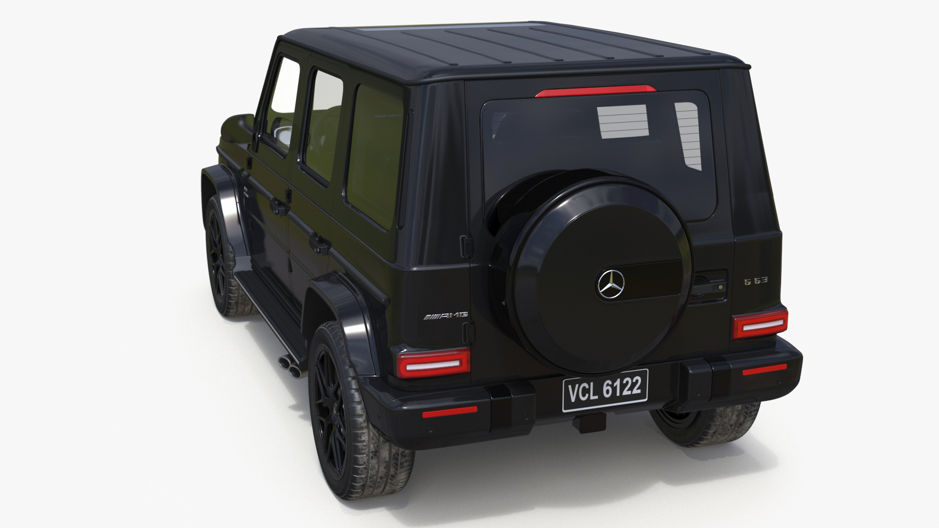 3D model Gelandewagen Mercedes-Benz AMG 63 Black Simplified