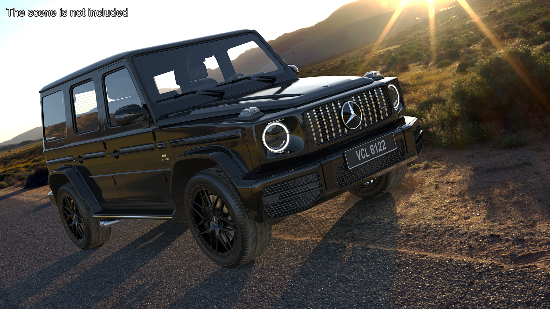 3D model Gelandewagen Mercedes-Benz AMG 63 Black Simplified