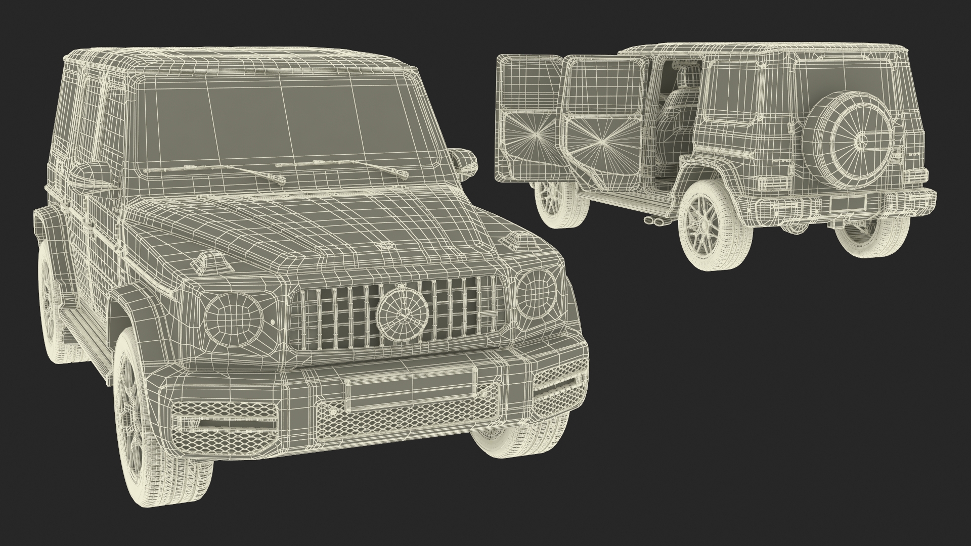 3D model Gelandewagen Mercedes-Benz AMG 63 Black Simplified