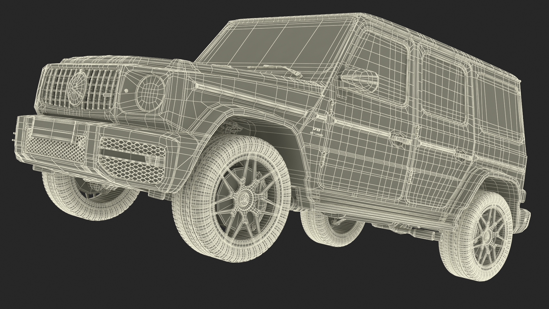 3D model Gelandewagen Mercedes-Benz AMG 63 Black Simplified