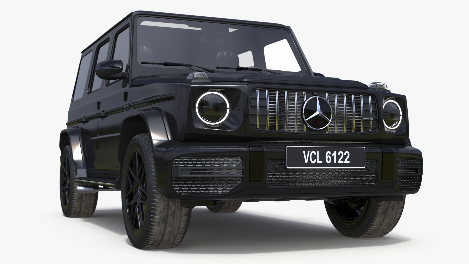 3D model Gelandewagen Mercedes-Benz AMG 63 Black Simplified