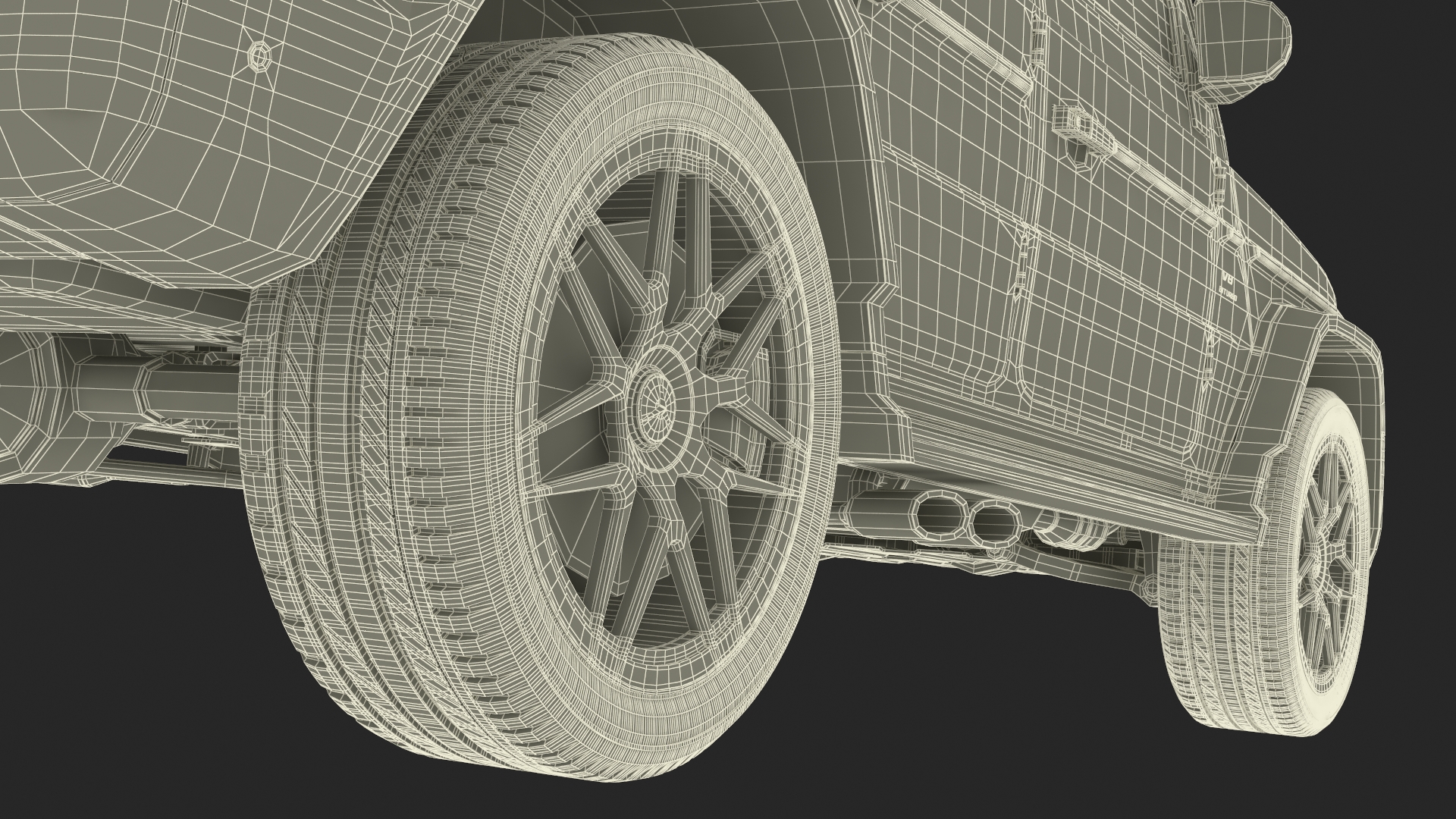 3D model Gelandewagen Mercedes-Benz AMG 63 Black Simplified