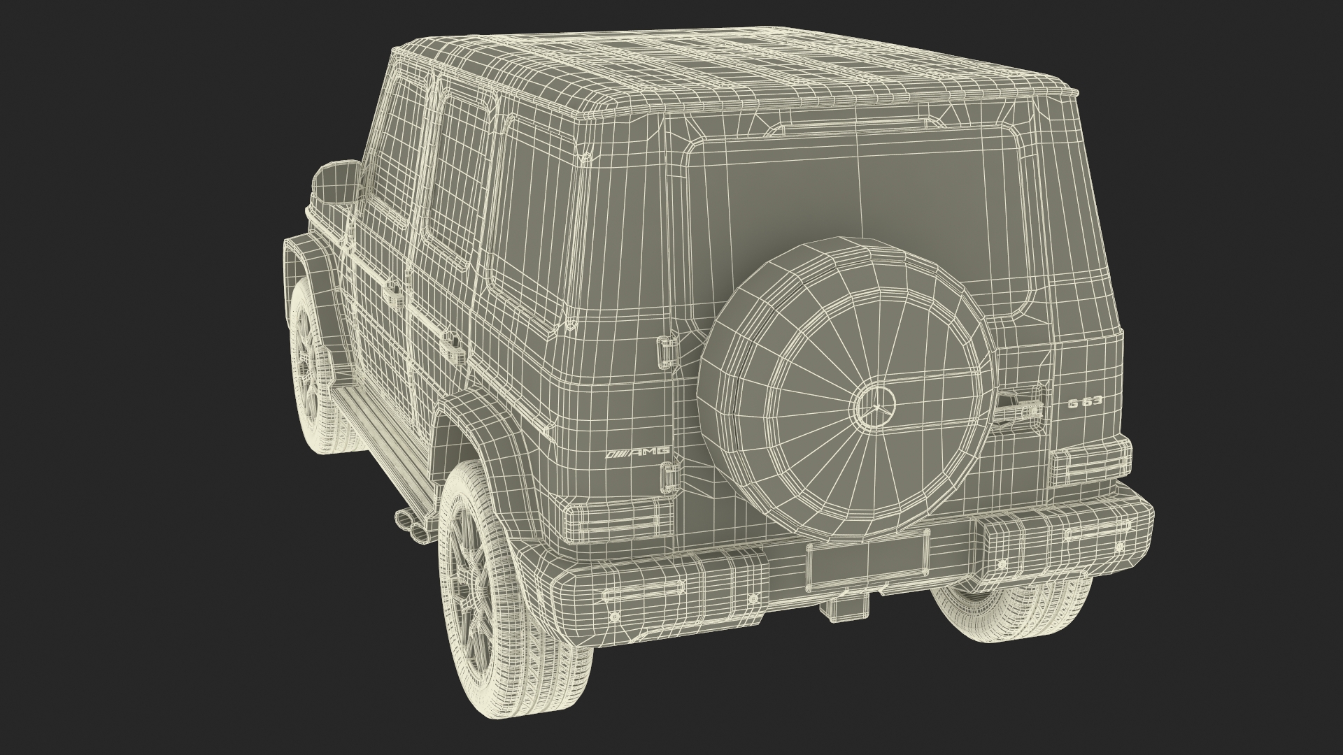3D model Gelandewagen Mercedes-Benz AMG 63 Black Simplified