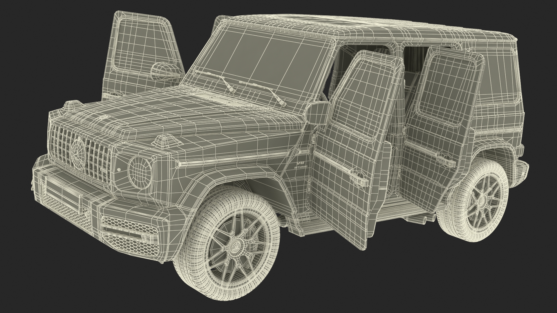3D model Gelandewagen Mercedes-Benz AMG 63 Black Simplified