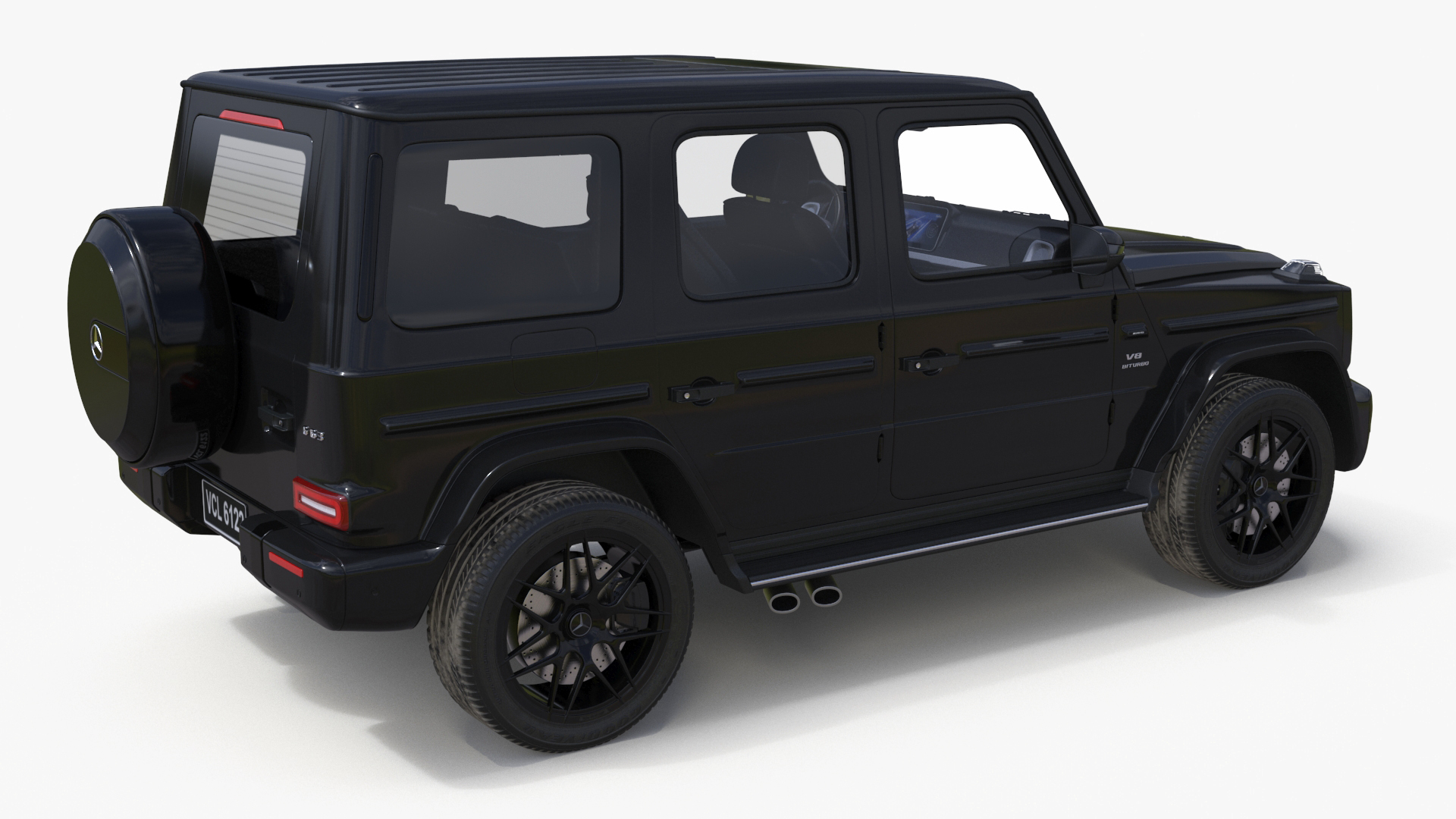 3D model Gelandewagen Mercedes-Benz AMG 63 Black Simplified