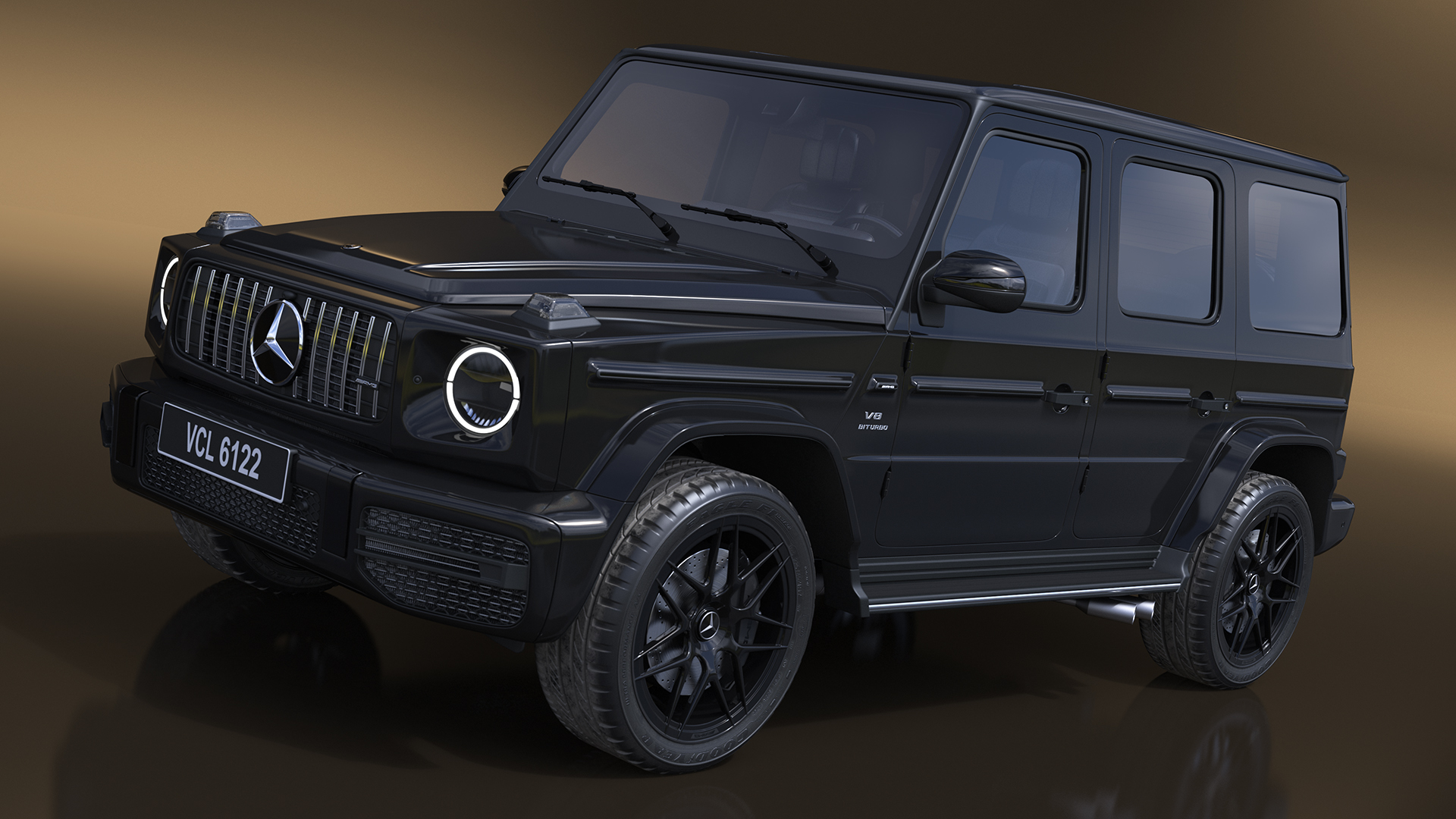 3D model Gelandewagen Mercedes-Benz AMG 63 Black Simplified