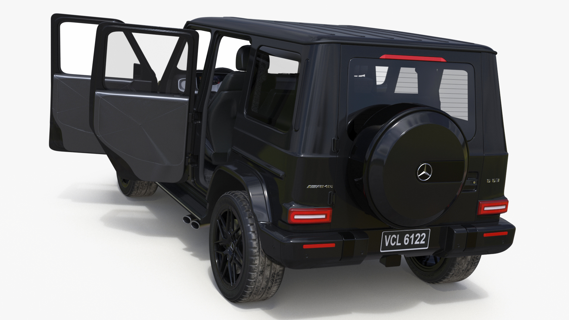 3D model Gelandewagen Mercedes-Benz AMG 63 Black Simplified