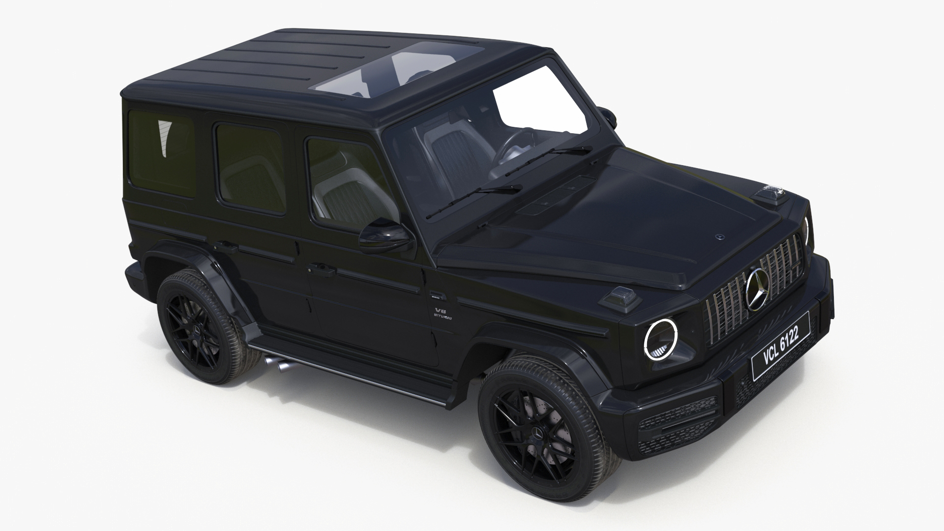 3D model Gelandewagen Mercedes-Benz AMG 63 Black Simplified