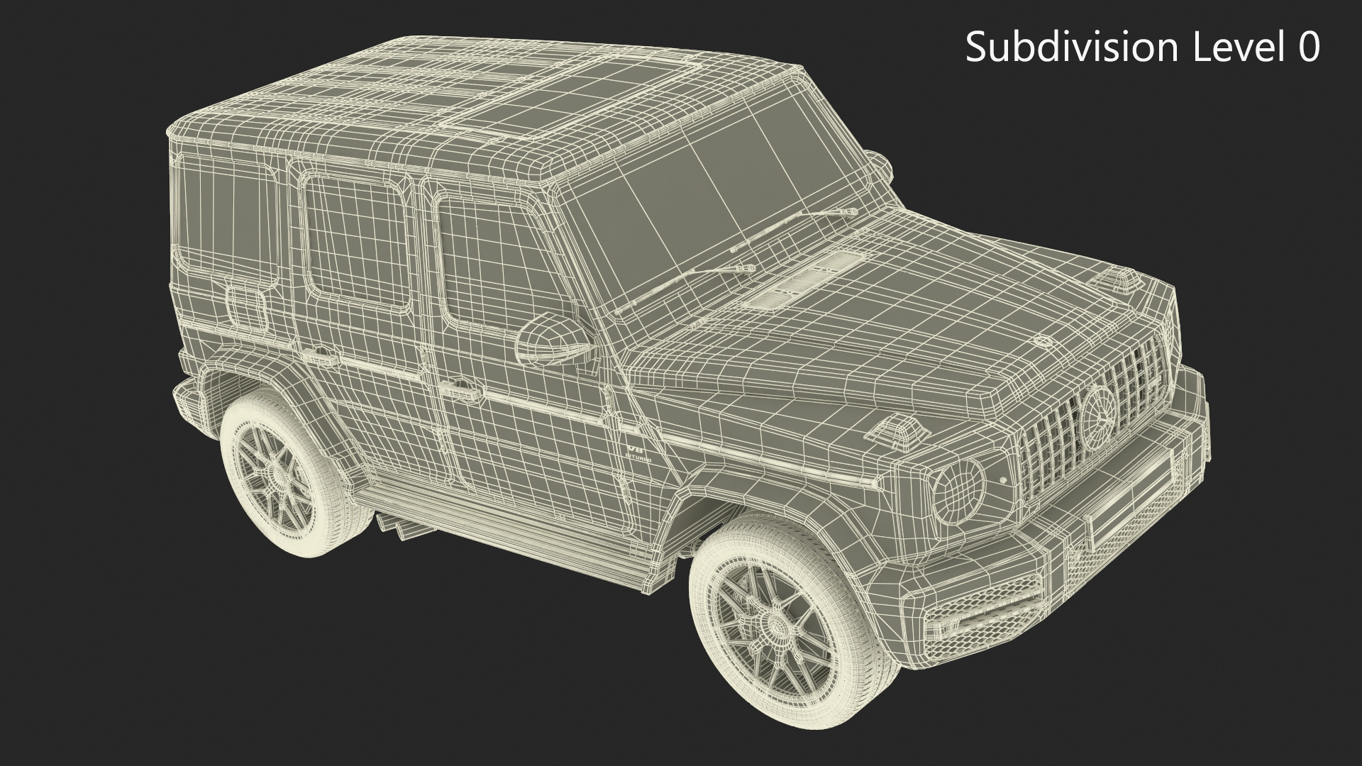 3D model Gelandewagen Mercedes-Benz AMG 63 Black Simplified