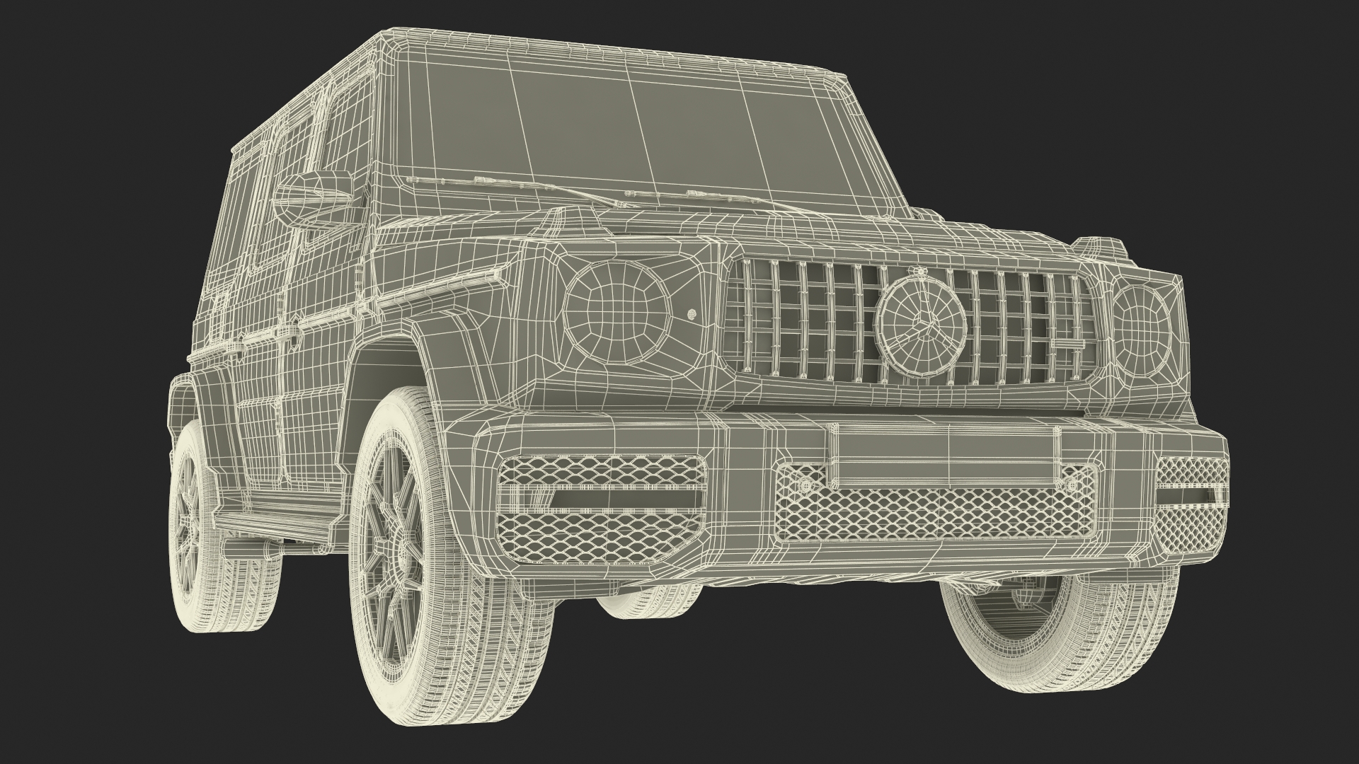 3D model Gelandewagen Mercedes-Benz AMG 63 Black Simplified