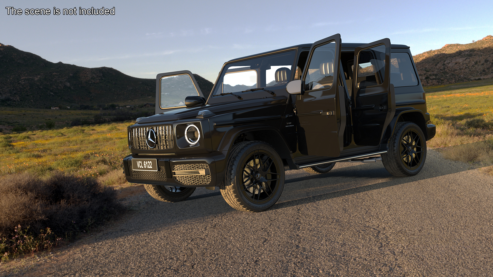 3D model Gelandewagen Mercedes-Benz AMG 63 Black Simplified