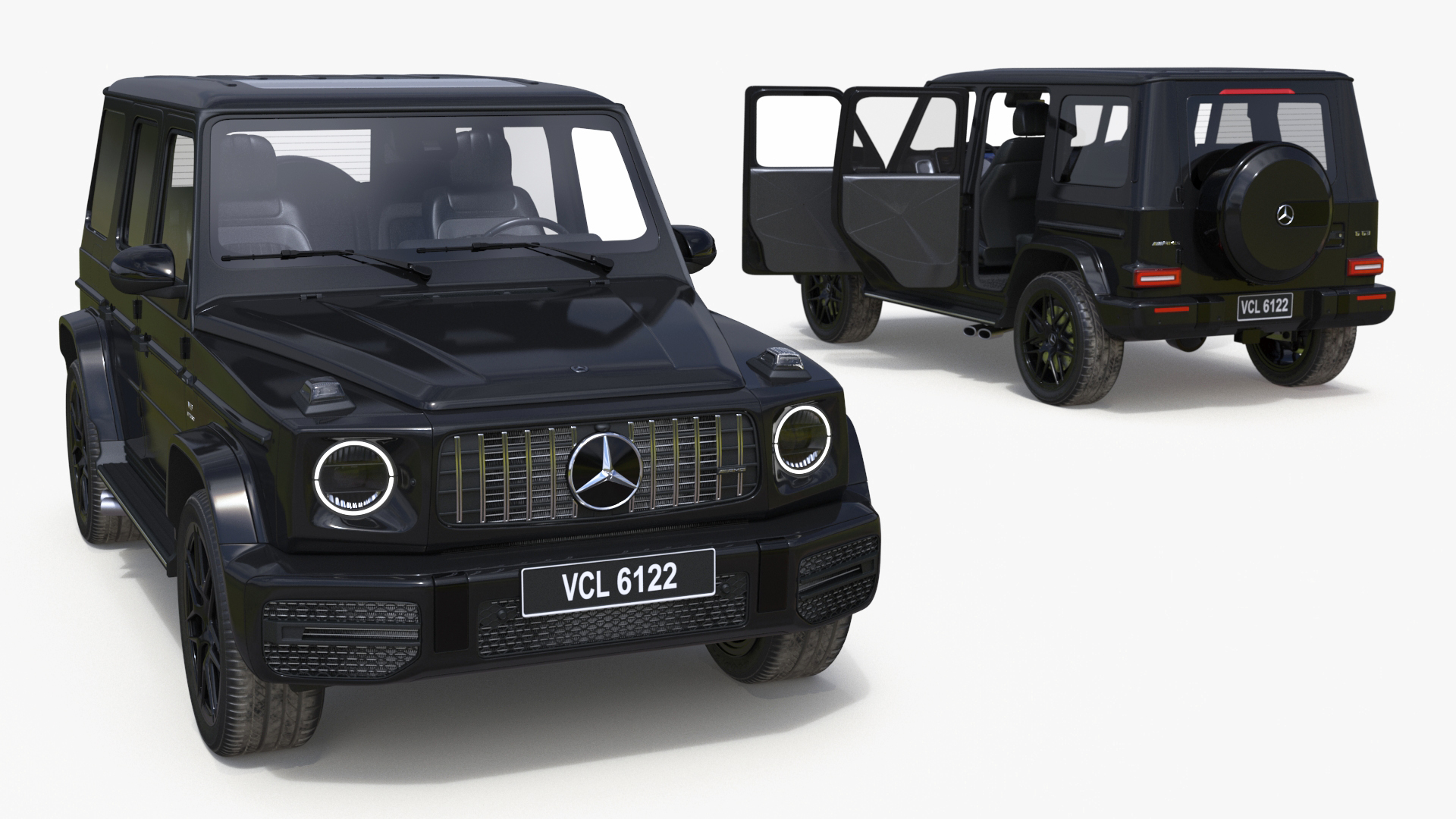 3D model Gelandewagen Mercedes-Benz AMG 63 Black Simplified