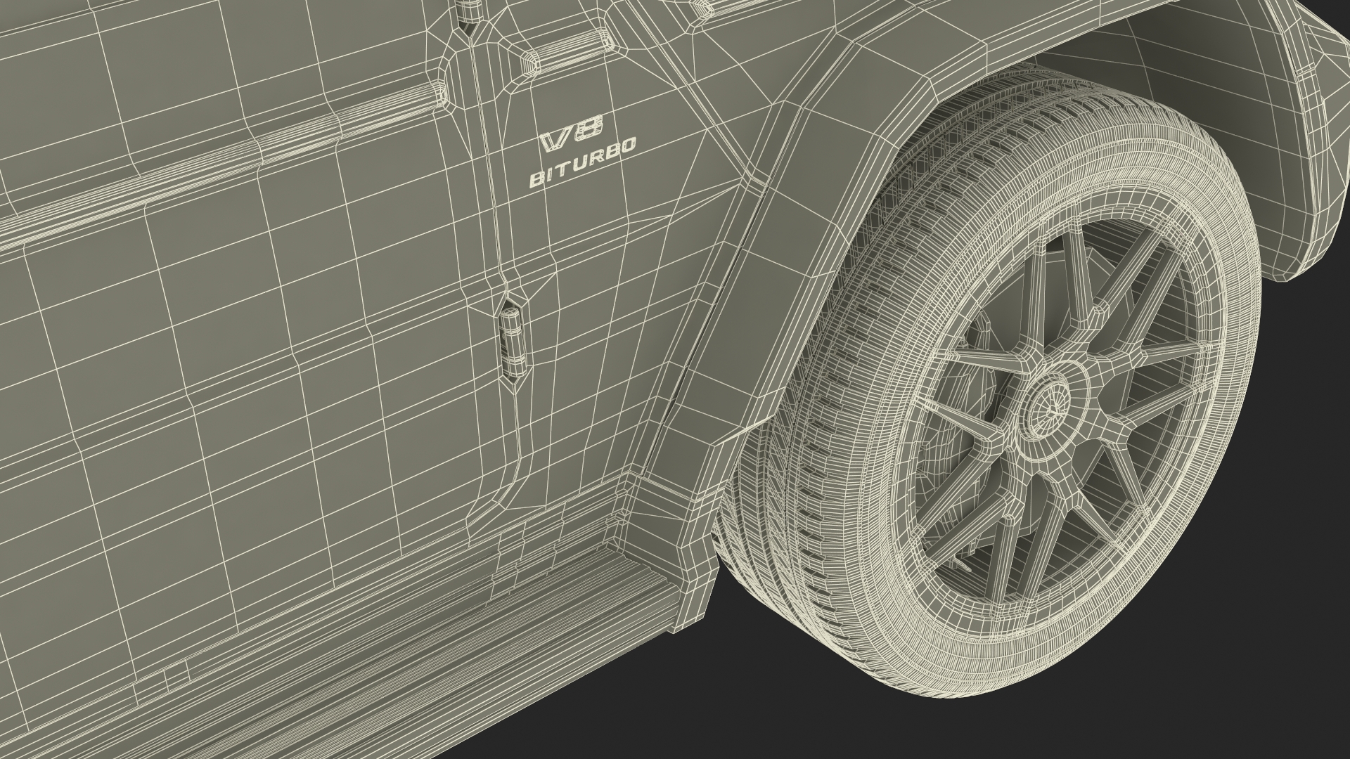 3D model Gelandewagen Mercedes-Benz AMG 63 Black Simplified