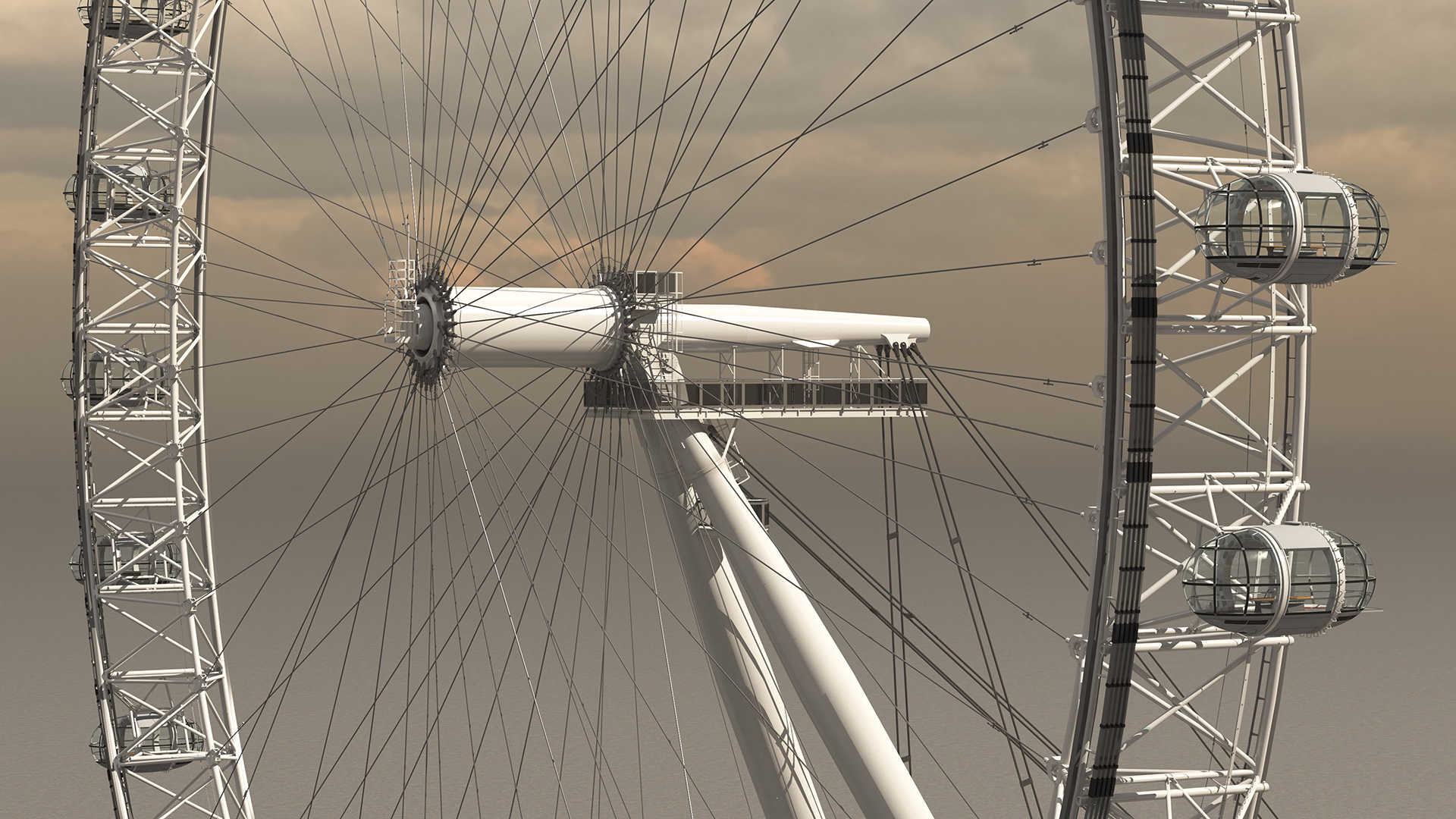 3D Observation Ferris Wheel Rigged