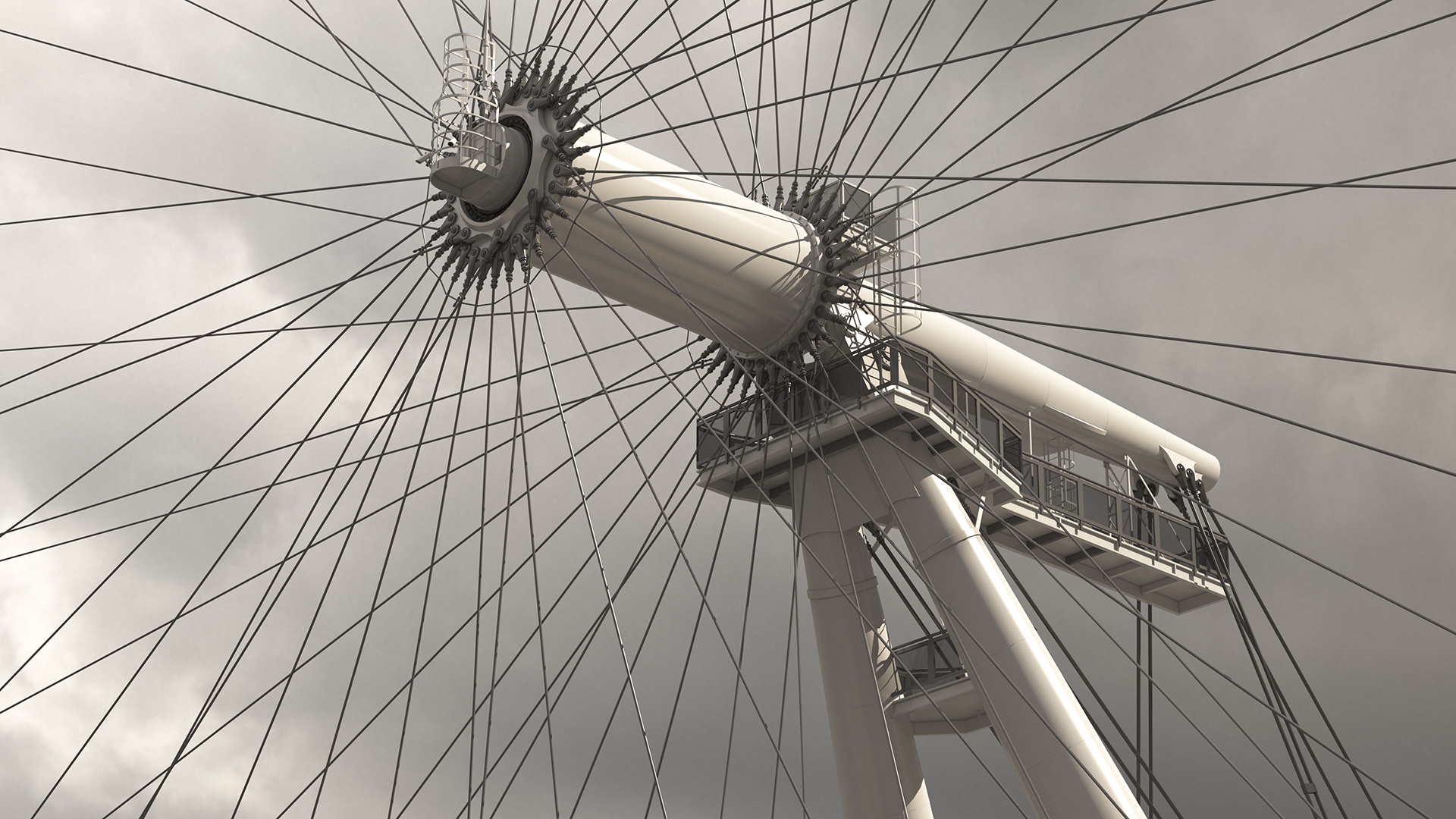 3D Observation Ferris Wheel Rigged