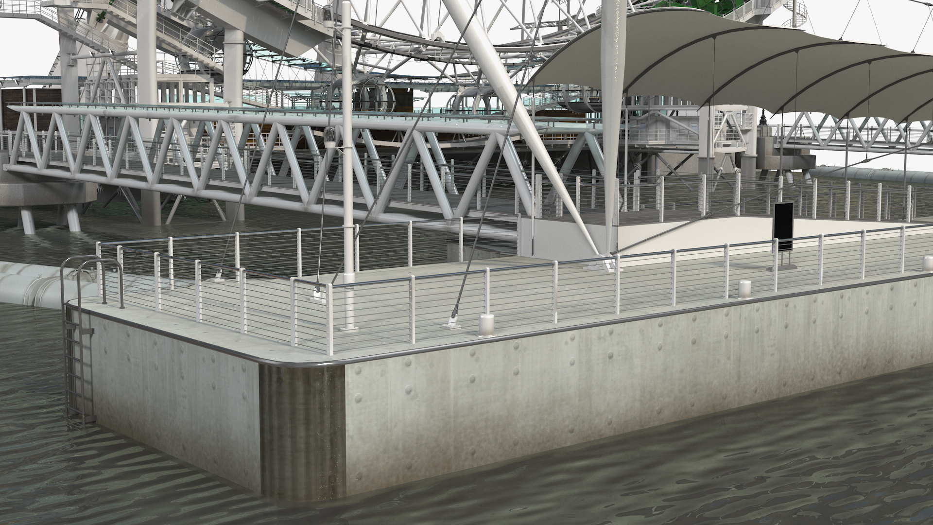 3D Observation Ferris Wheel Rigged