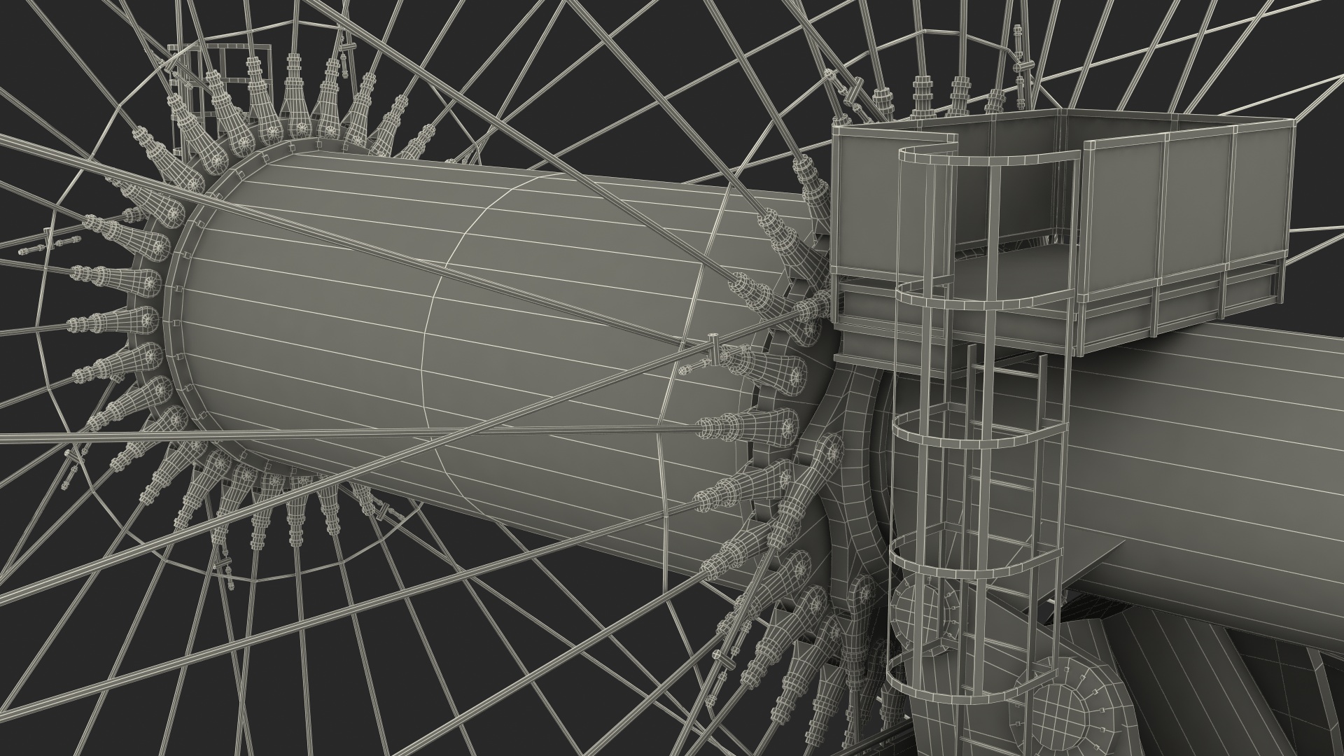 3D Observation Ferris Wheel Rigged
