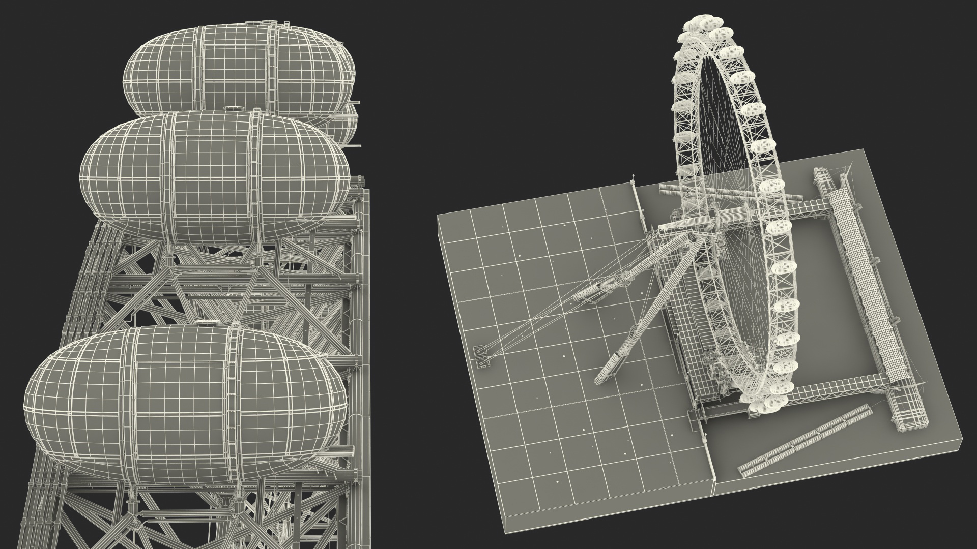 3D Observation Ferris Wheel Rigged