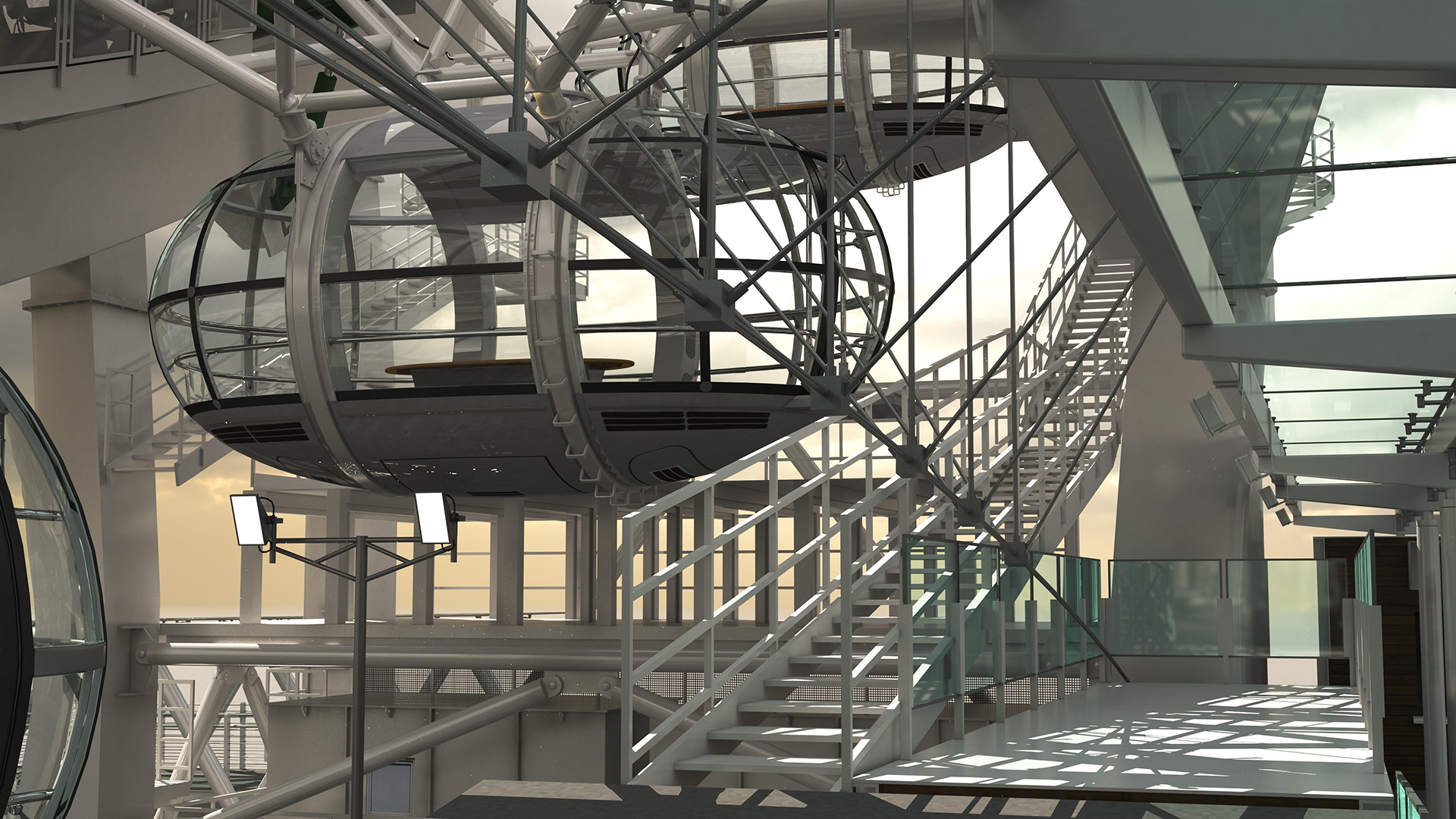 3D Observation Ferris Wheel Rigged