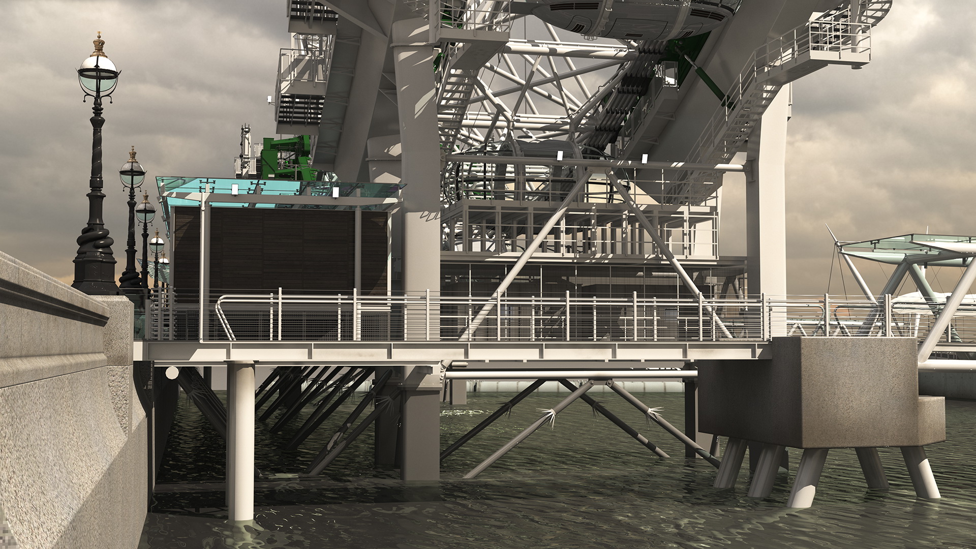 3D Observation Ferris Wheel Rigged